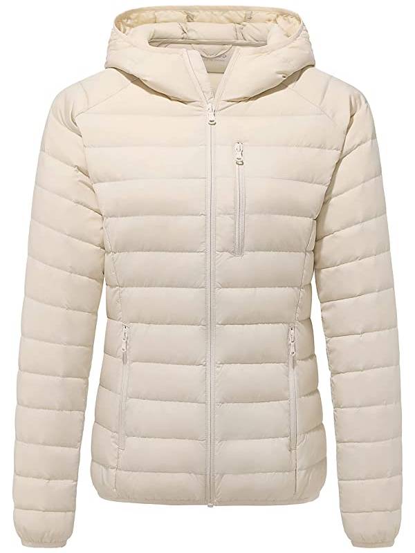 Women's Packable Down Jacket Lightweight Puffer Coat with Hood ThermoLite II