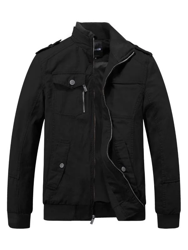 Men's Military Casual Jacket Stand Collar Cotton Jacket
