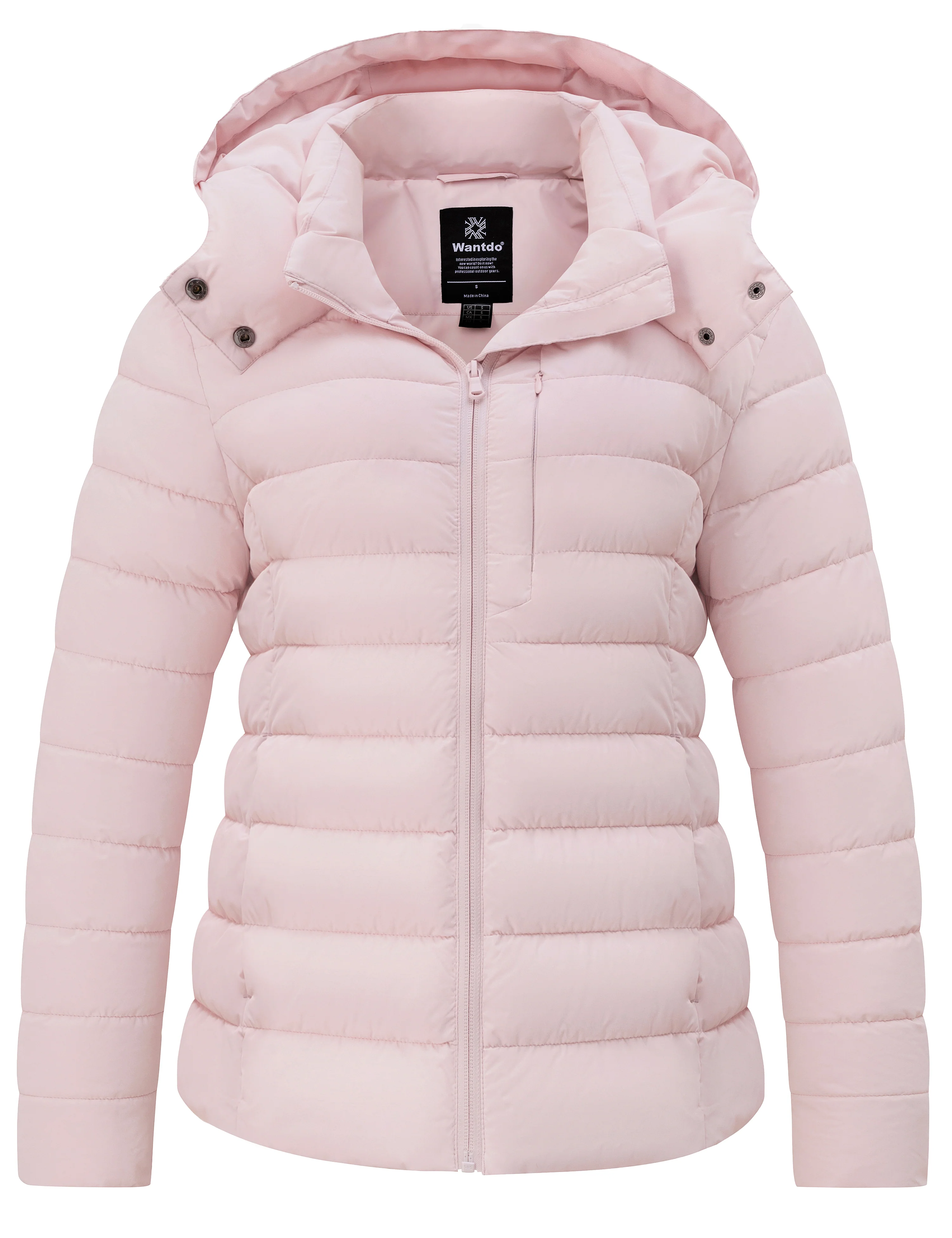 Women's Lightweight Warm Winter Coat Full-Zip Puffer Jacket with Hood