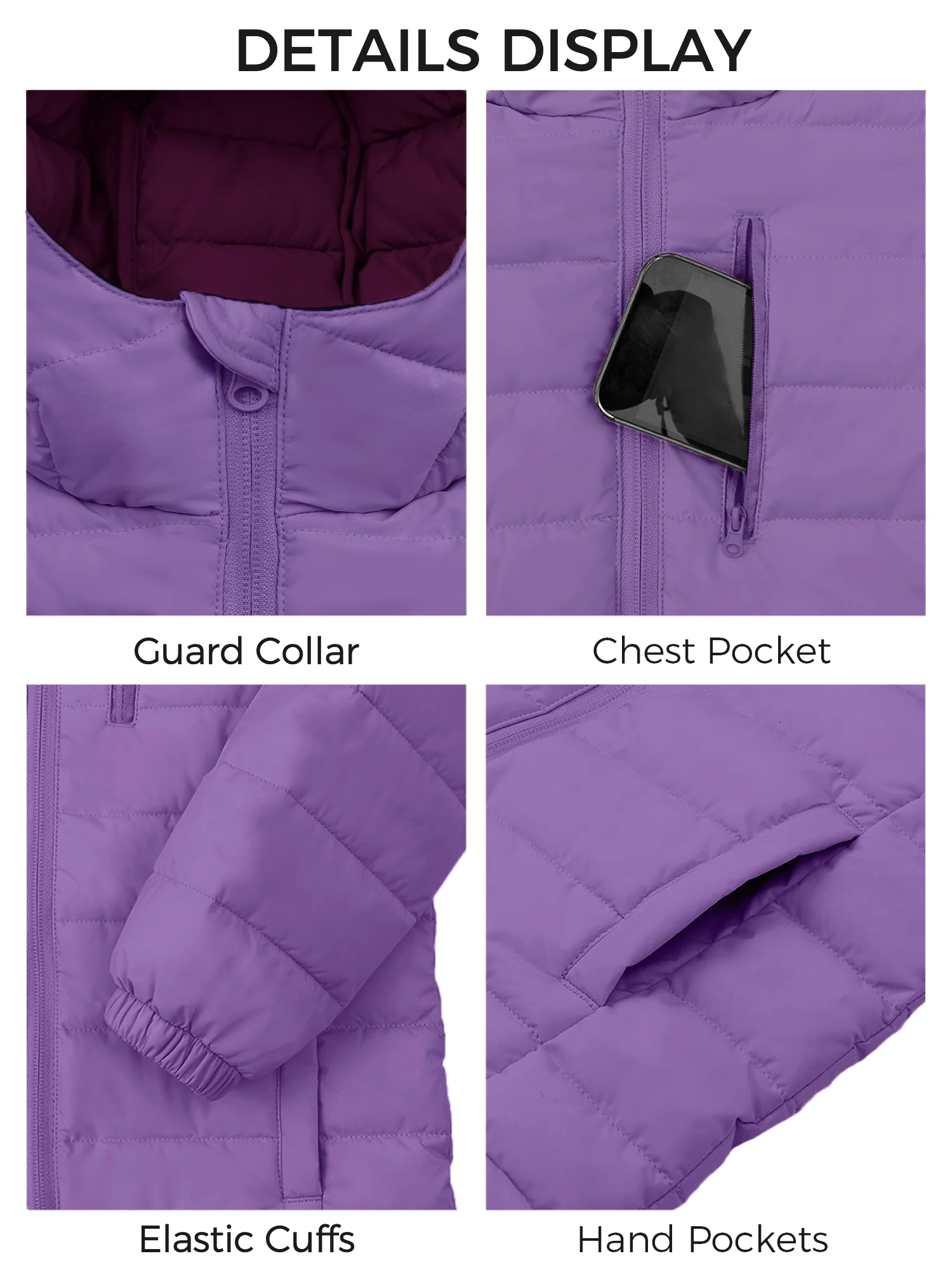 Wantdo girls lightweight winter coat hooded puffer jacket