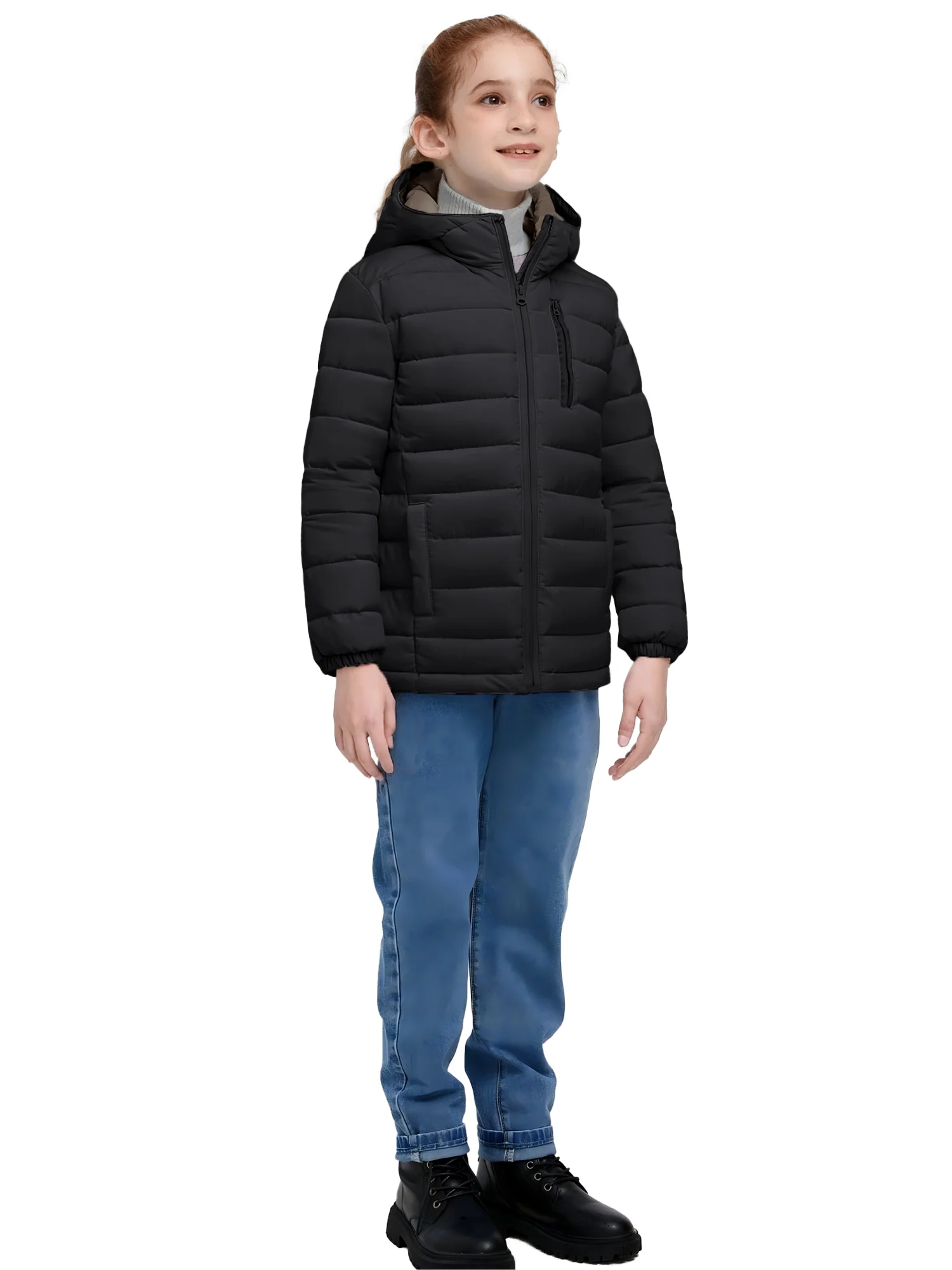 Wantdo girls lightweight winter coat hooded puffer jacket