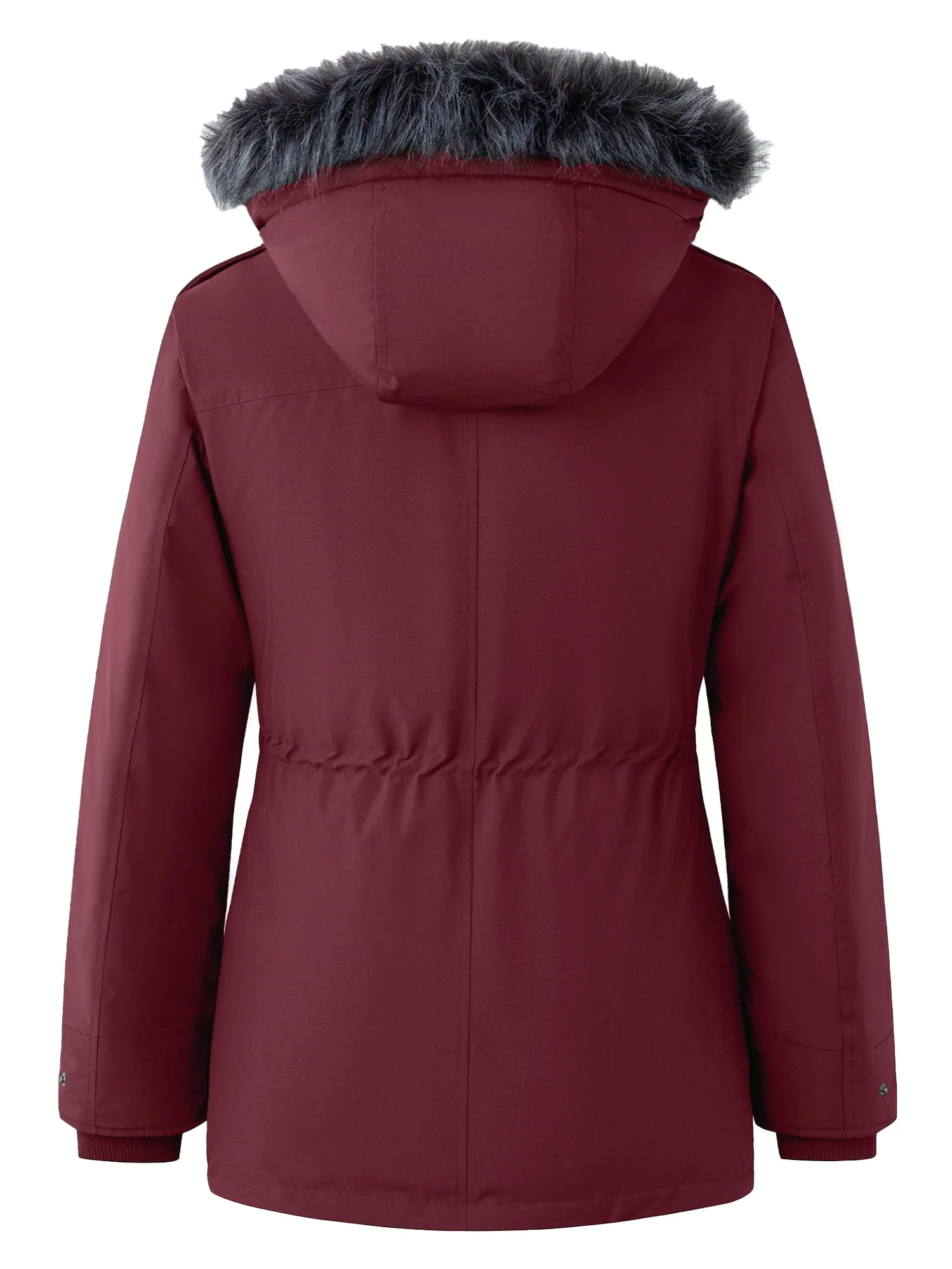 Wantdo Women's Waterproof Jacket Insulated Winter Coat Winter Puffer Coat with Removable Faux Fur Hood