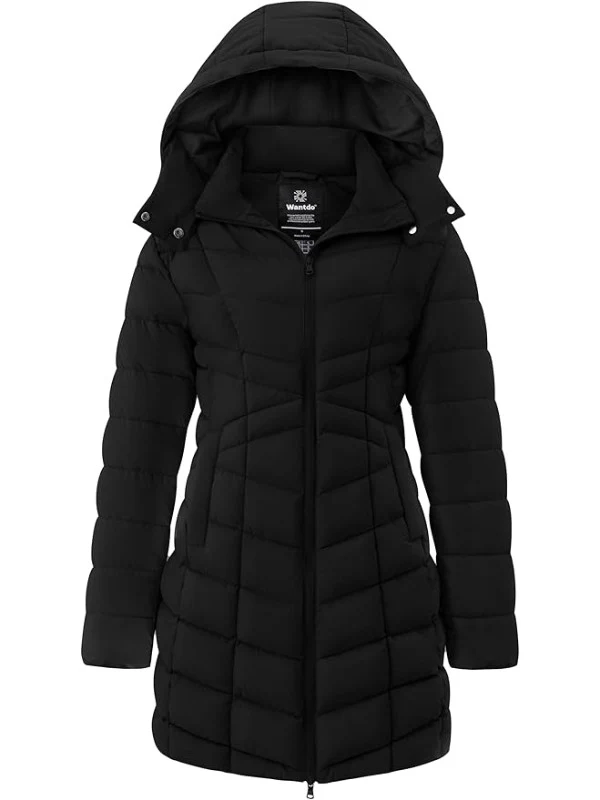 Women's Puffer Jacket Warm Padded Winter Coat Long Quilted Jacket