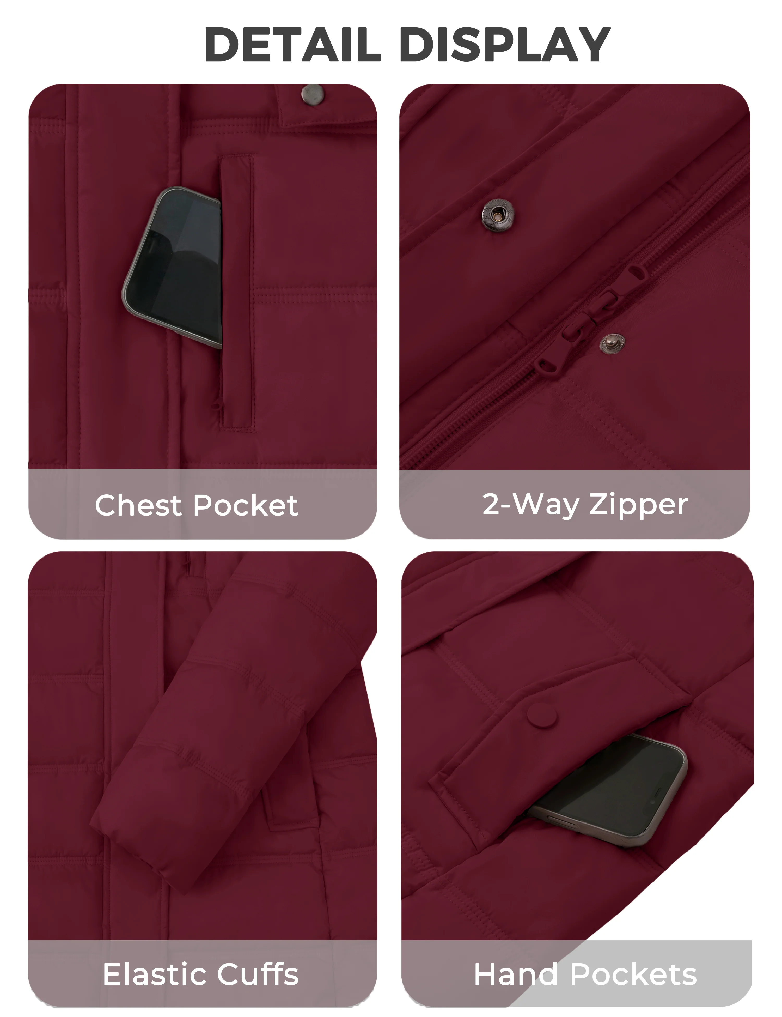 Wantdo Women's Lightweight Winter Coat Long Puffer Jacket