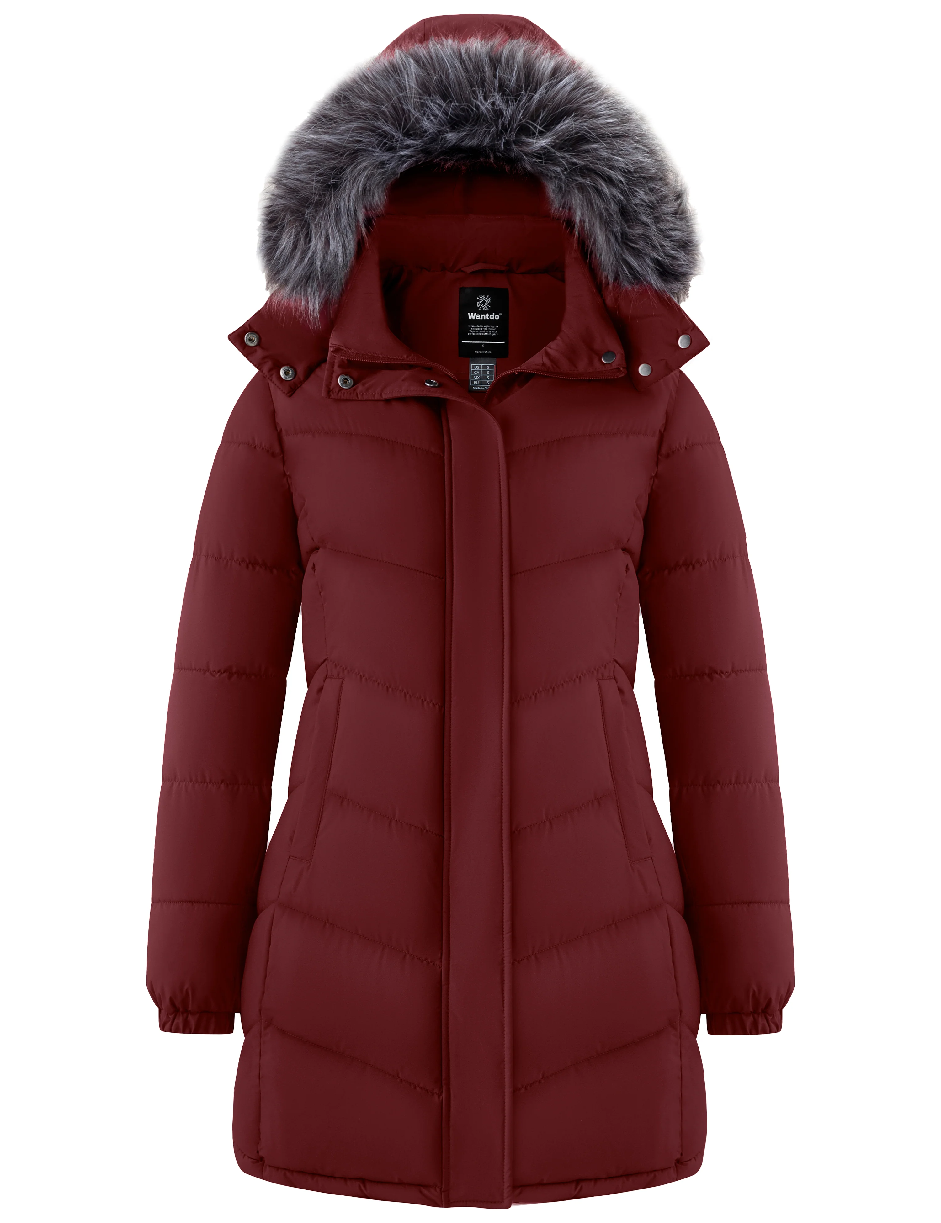 Wantdo Women's Warm Winter Coat Long Puffer Jacket