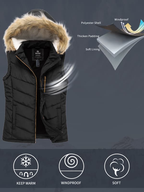 Women's Thicken Vest Quilted Padding Puffer Vest