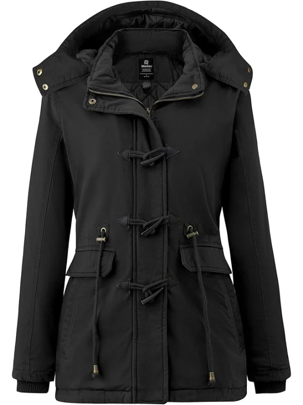 Women's Sherpa Lined Winter Coat Cotton Military Jacket City I