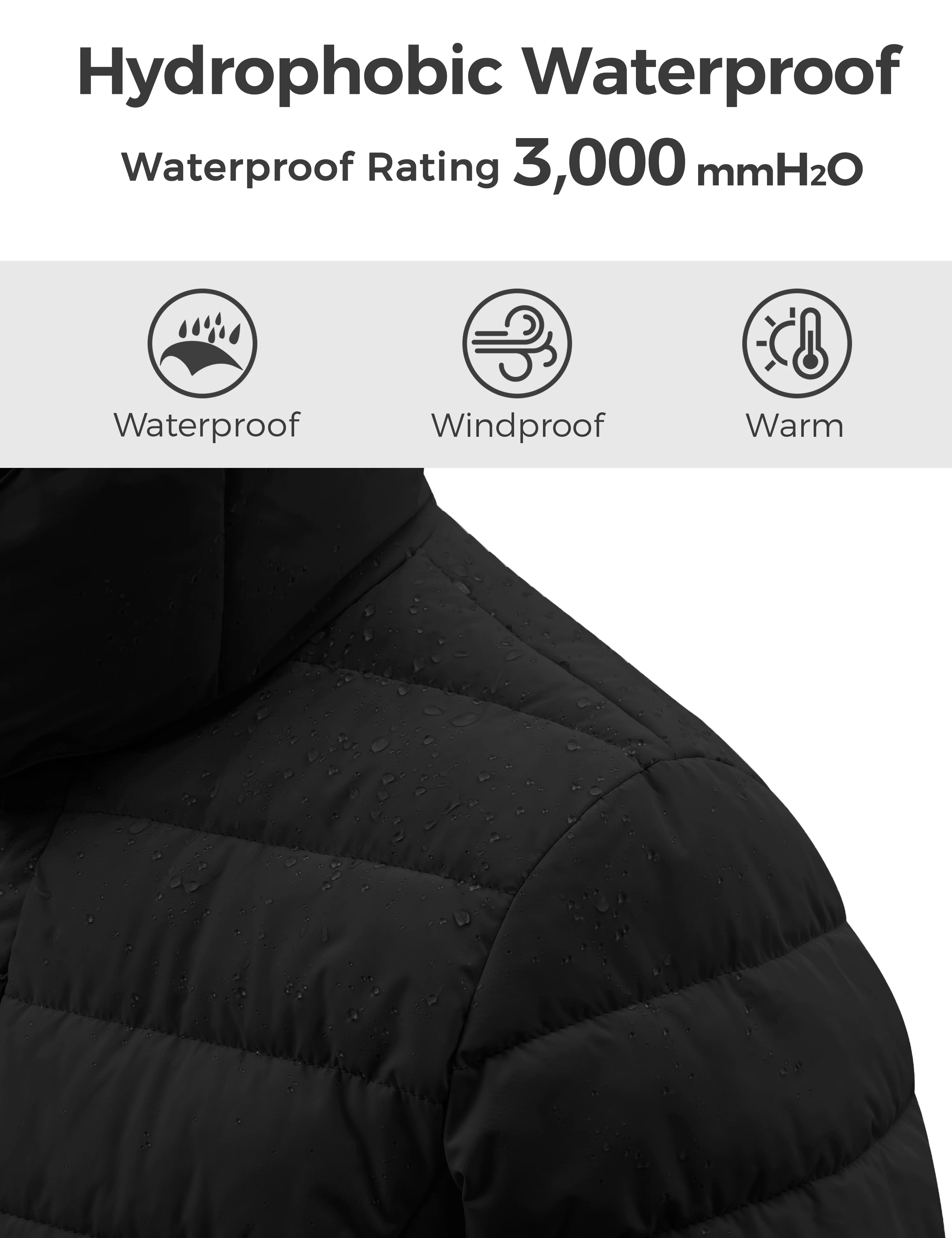 Women's Lightweight Warm Winter Coat Full-Zip Puffer Jacket with Hood