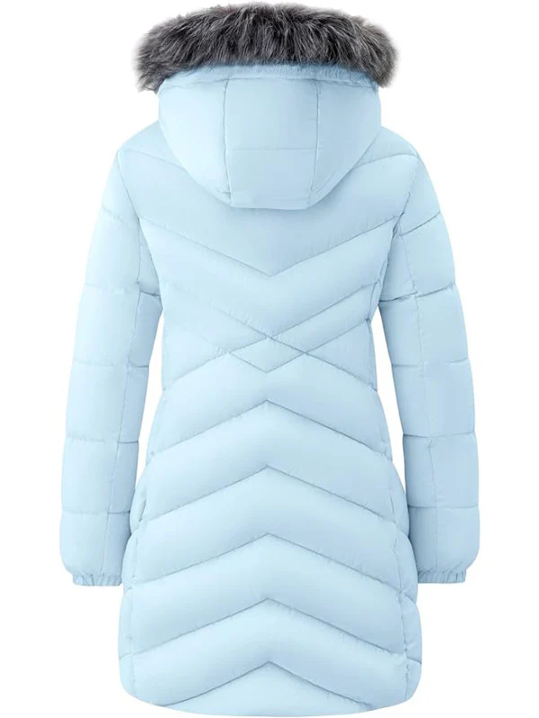 ZSHOW Women's Long Winter Coat Waterproof Warm Quilted Puffer Jacket with Faux Fur Hood