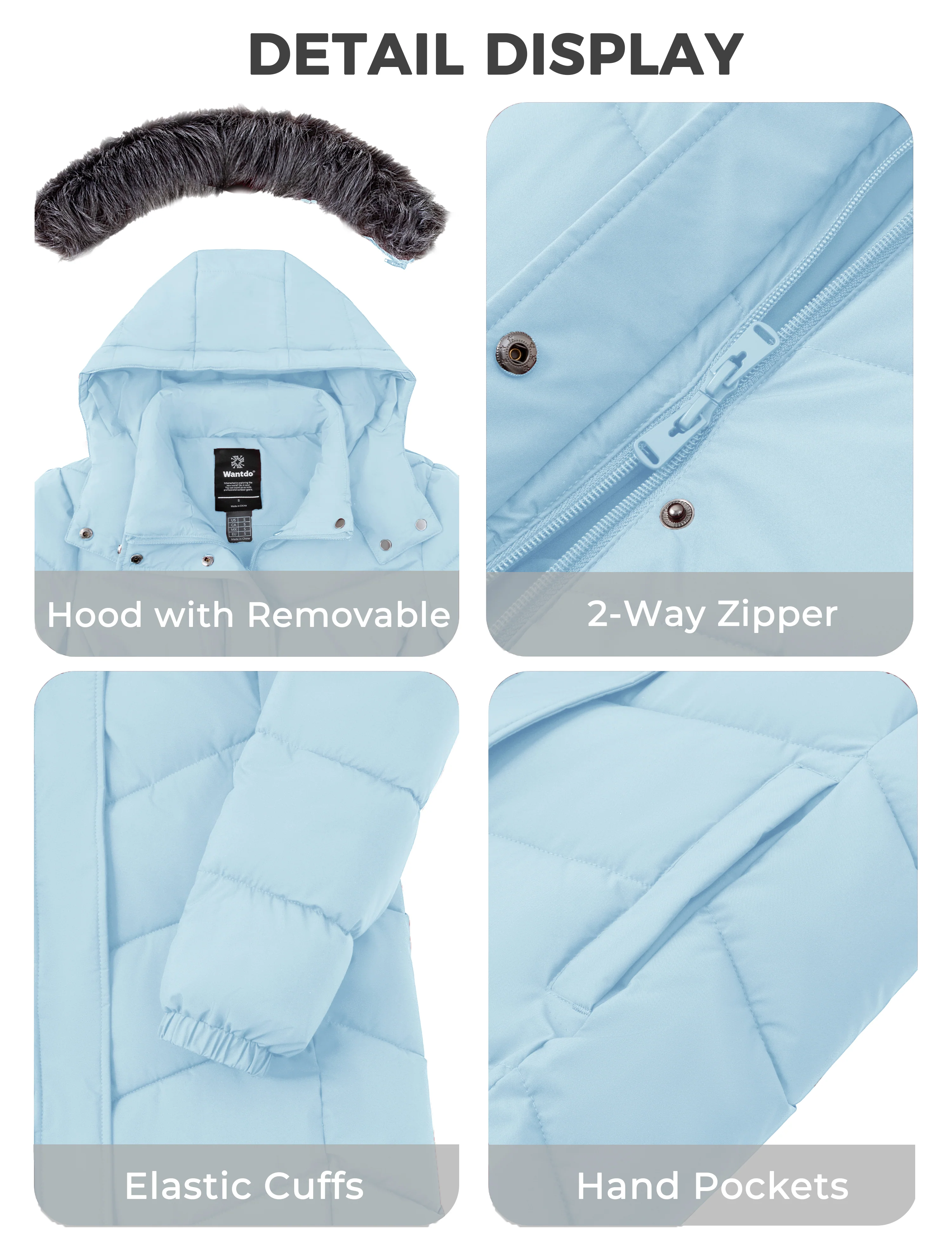 Wantdo Women's Warm Winter Coat Long Puffer Jacket