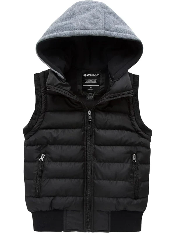 Boys Hooded Puffer Fleece Vest Warm Jacket