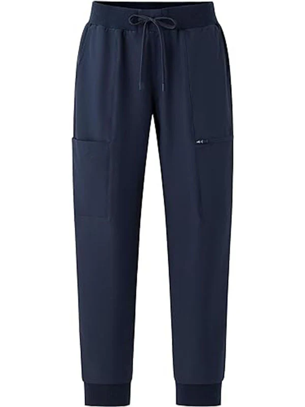 Women's Scrub Pants Workwear Elastic Drawstring Yoga Jogger Soft Stretch with Cargo Pockets