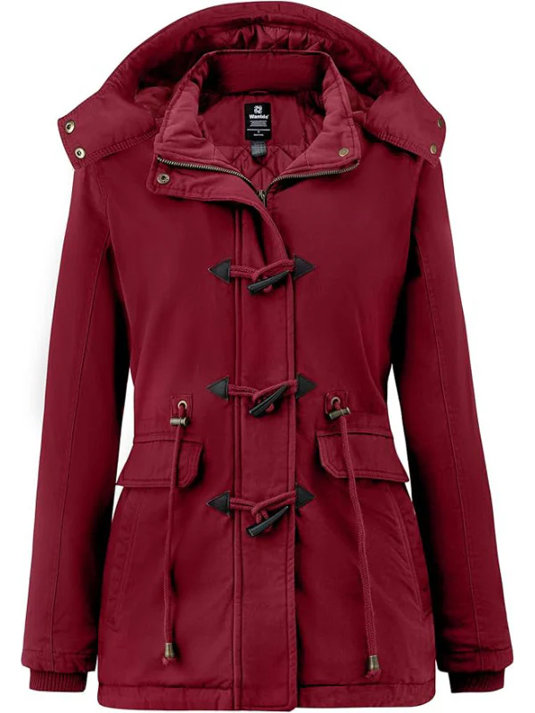 Women's Sherpa Lined Winter Coat Cotton Military Jacket City I