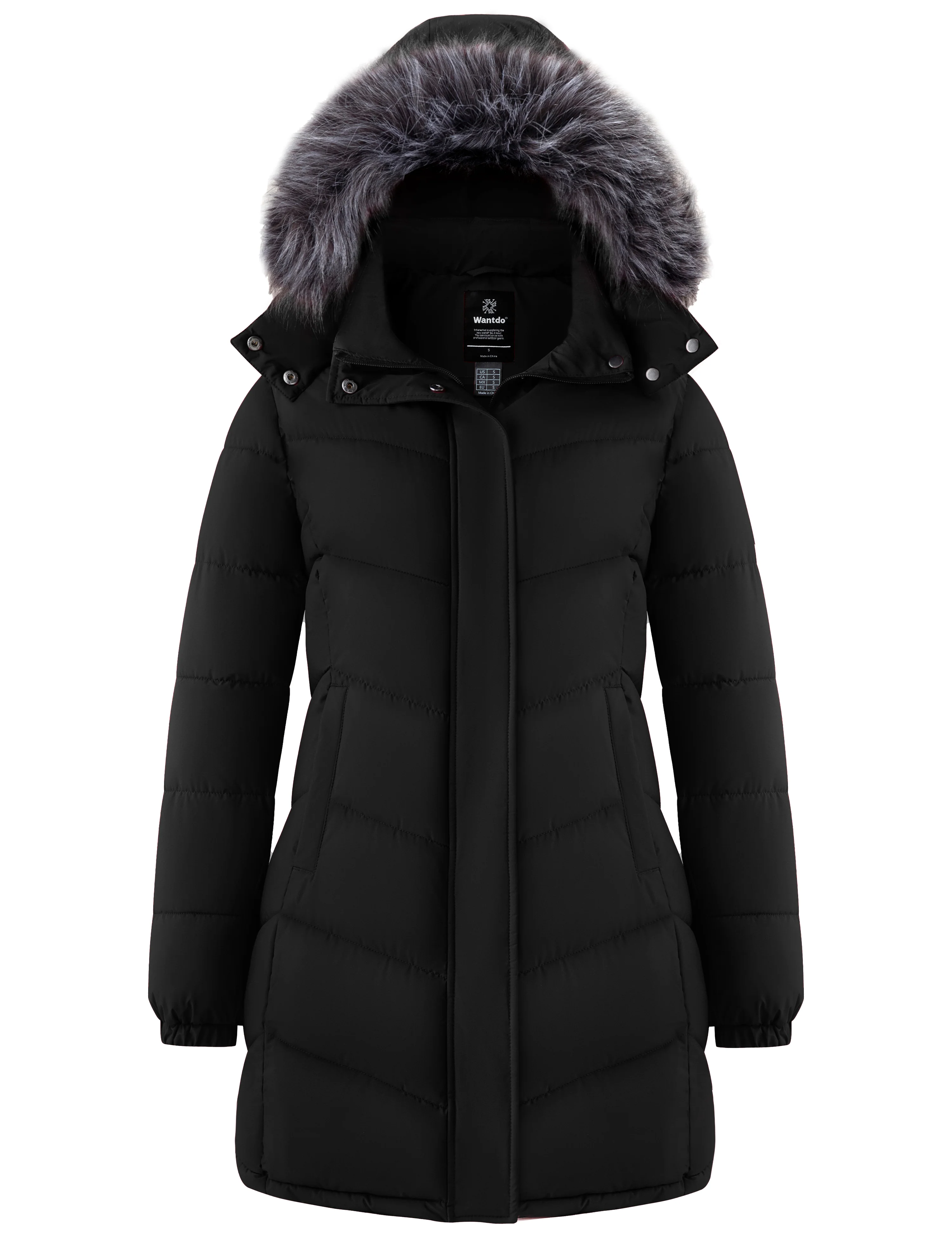 Wantdo Women's Warm Winter Coat Long Puffer Jacket