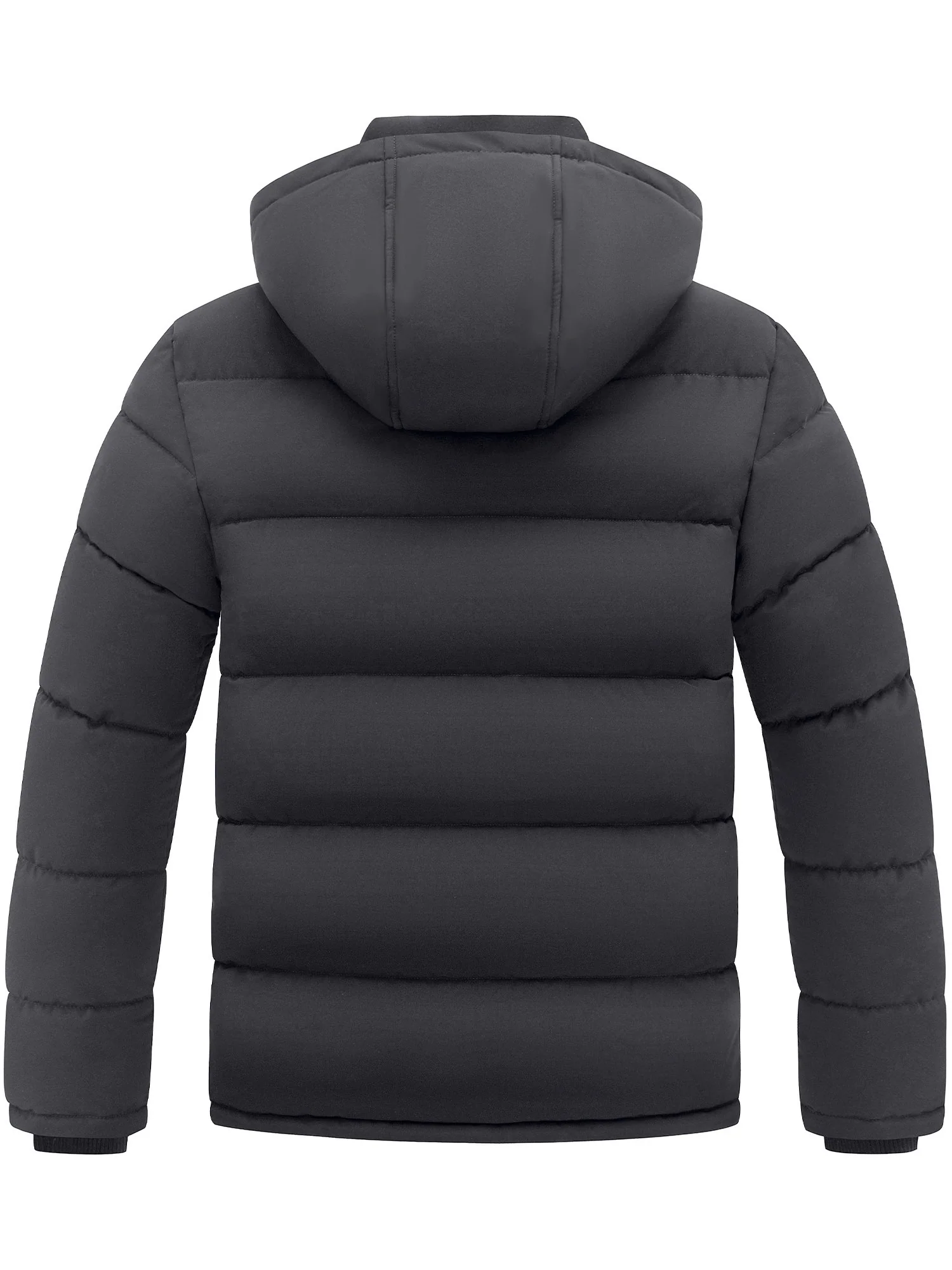 Wantdo Men's Winter Coat Windproof Puffer Jacket Padded Winter Coat with Detachable Hood