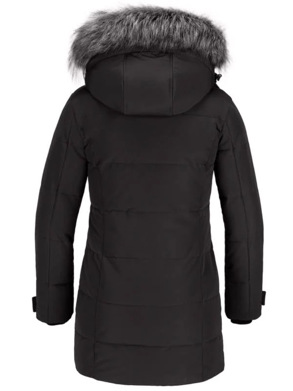 Women's Long Quilted Winter Coat Thicken Puffer Jacket with Faux Fur Hood Acadia 39