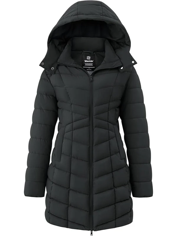 Women's Puffer Jacket Warm Padded Winter Coat Long Quilted Jacket