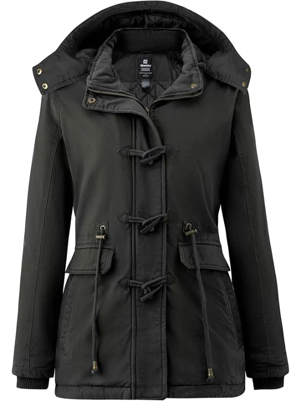 Women's Sherpa Lined Winter Coat Cotton Military Jacket City I