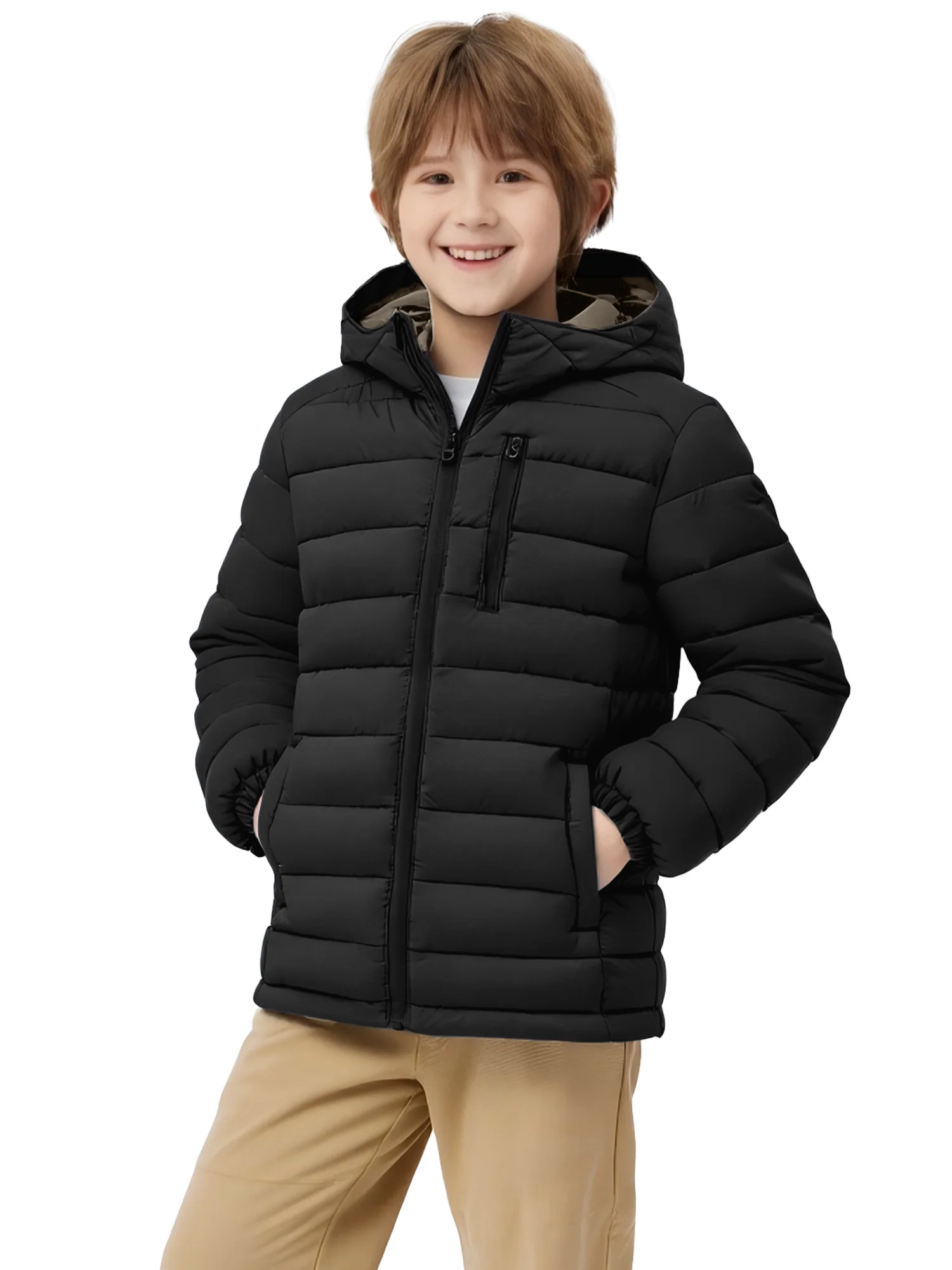 Wantdo Boy's Winter Jacket Quilted Winter Jacket Packable Puffer Coat