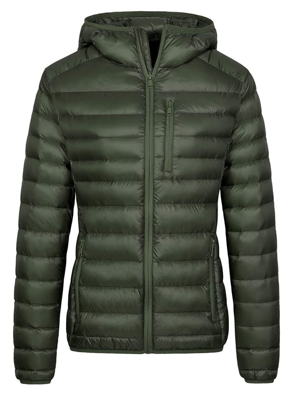 Women's Packable Down Jacket Lightweight Puffer Coat with Hood ThermoLite II