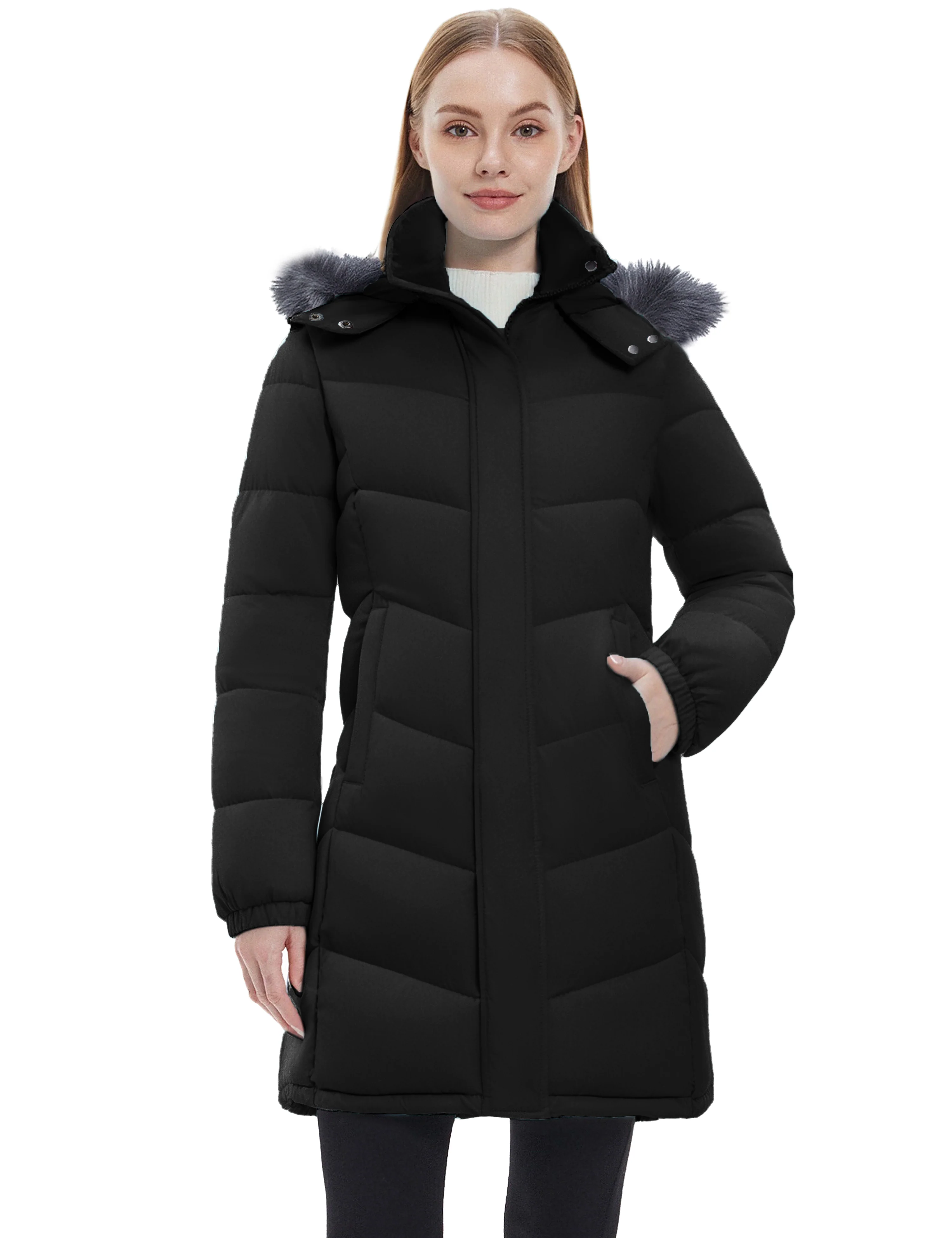 Wantdo Women's Warm Winter Coat Long Puffer Jacket