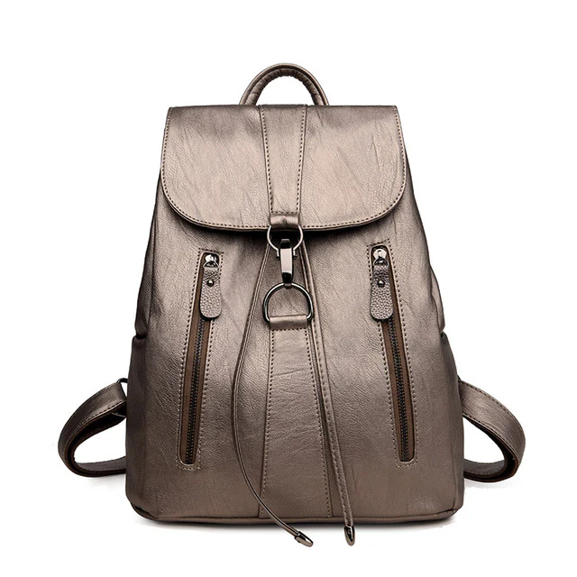 High Quality Leather Female Backpack