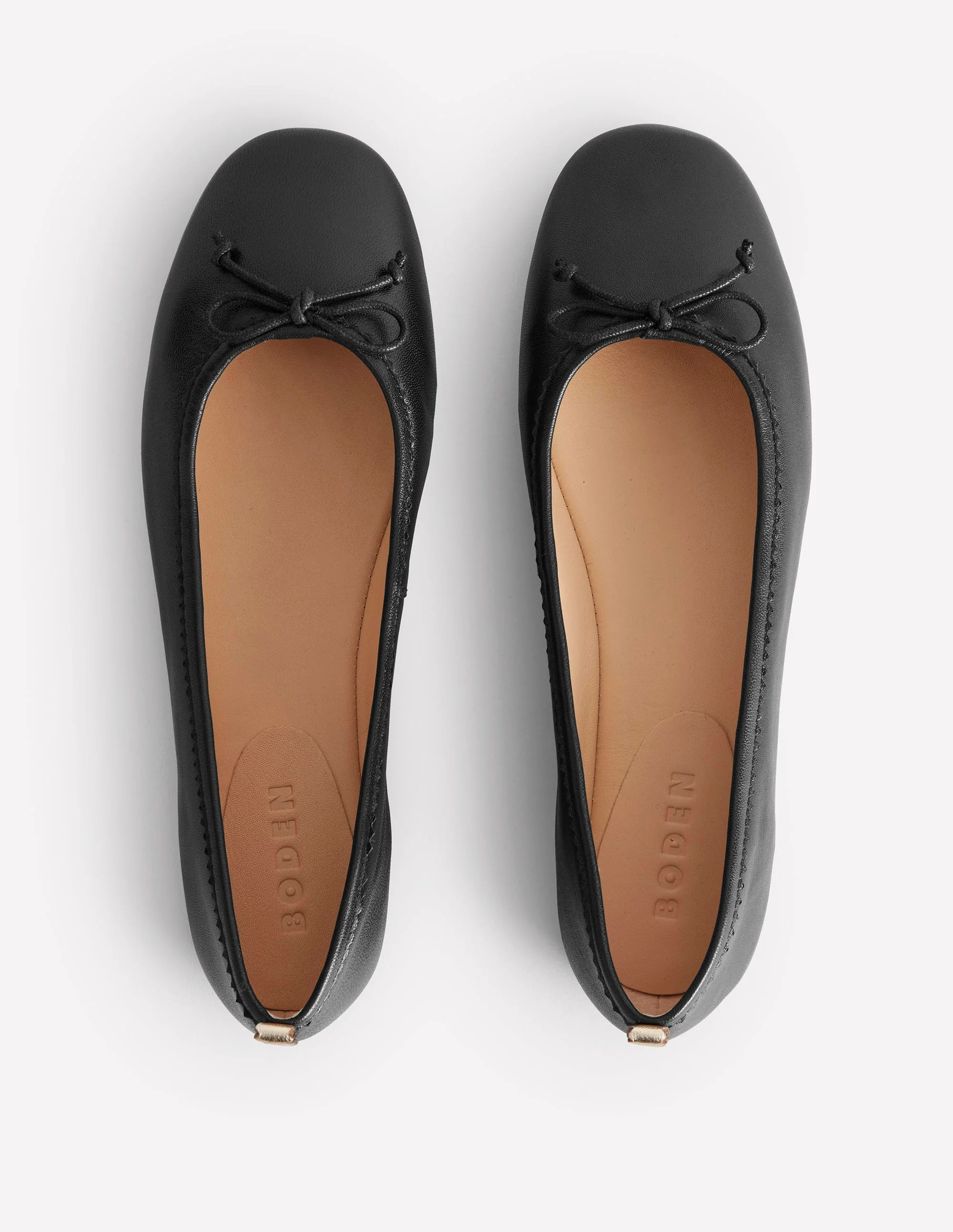 Kitty Flexi Sole Ballet Pumps-Black Leather