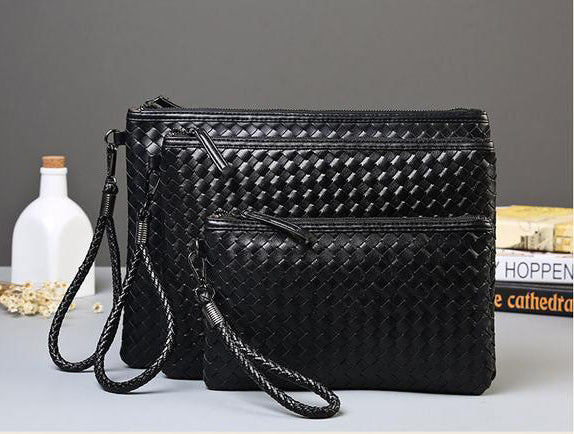 PU Leather Knitting Design Clutch