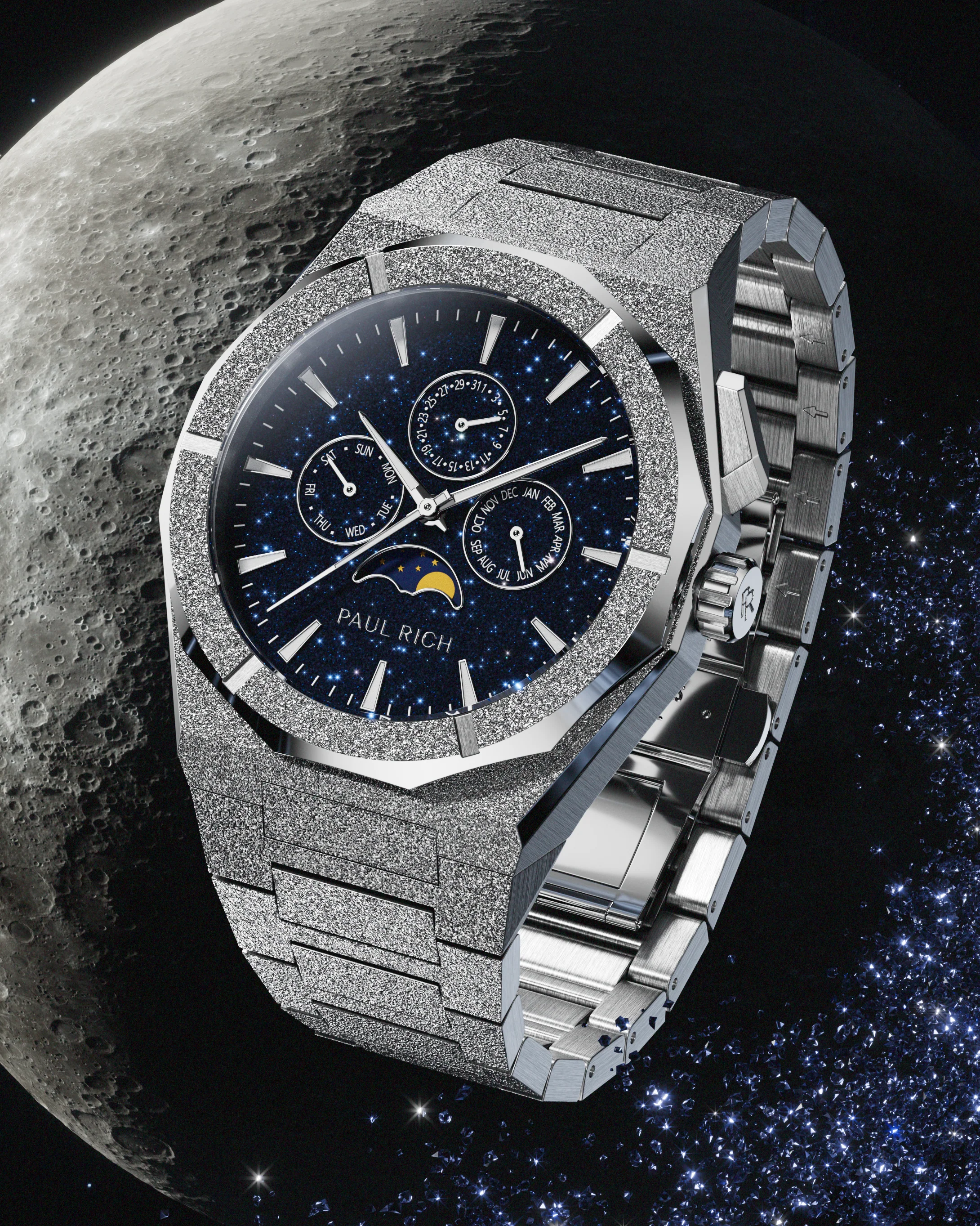 Moonphase Frosted Star Dust II Silver