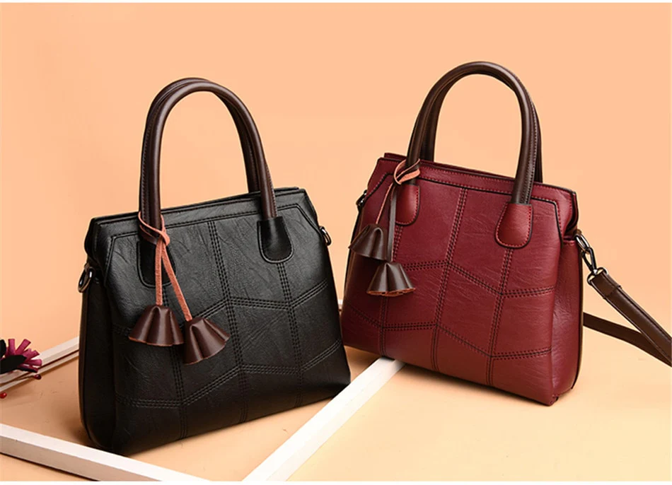 Genuine Leather Casual Tote Handbag