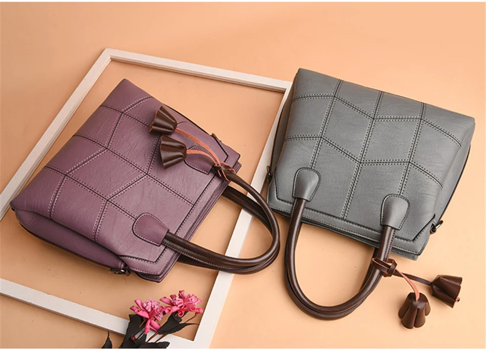 Genuine Leather Casual Tote Handbag