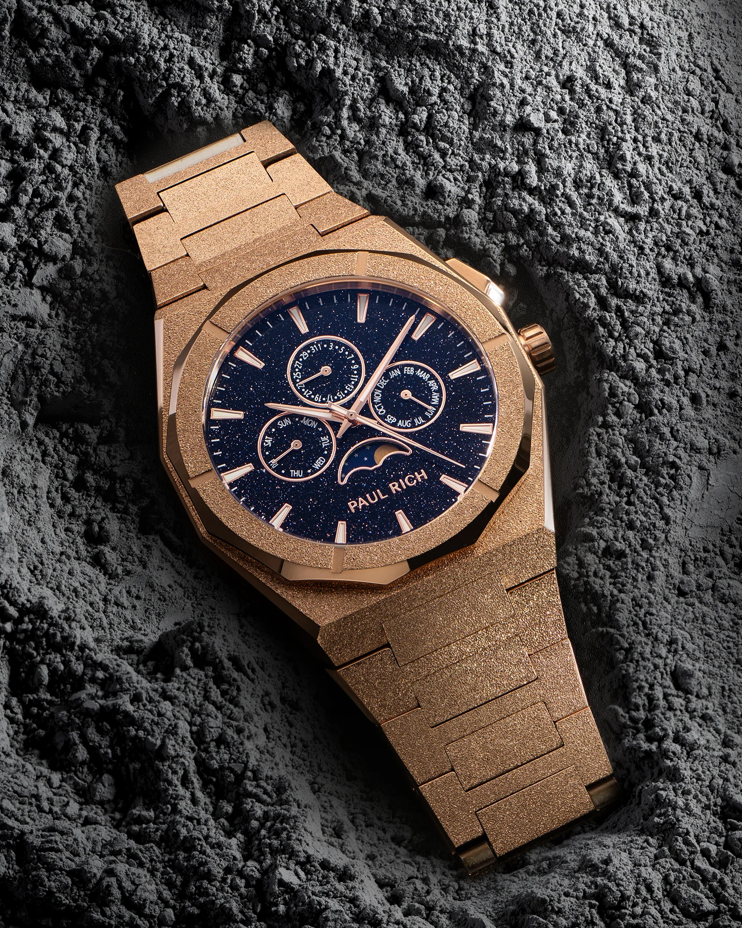 Moonphase Frosted Star Dust II Rose Gold