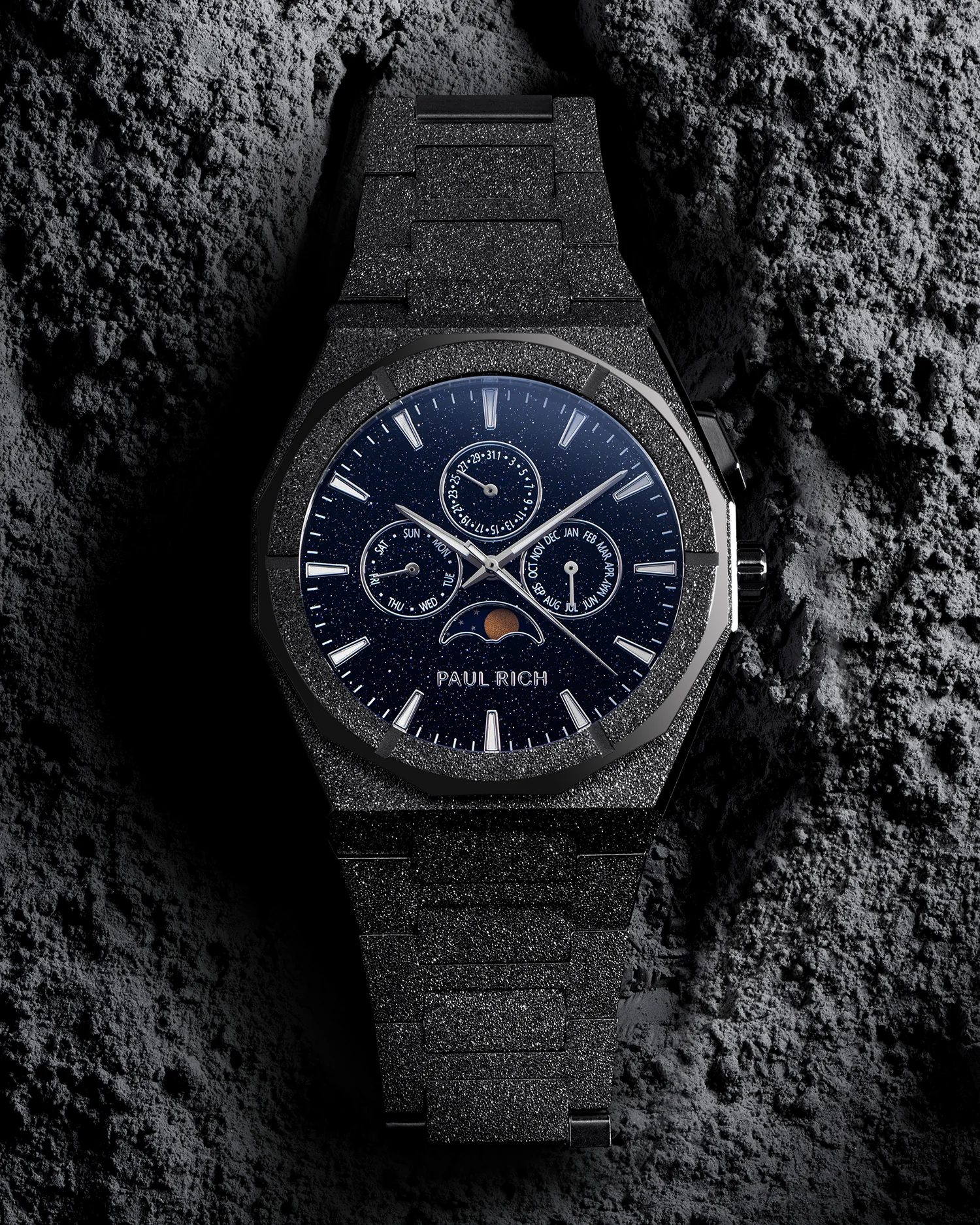 Moonphase Frosted Star Dust II Black