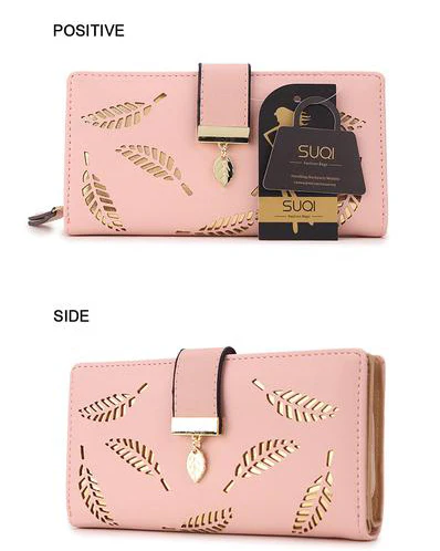 Hollow Leaves Long Wallet For Women