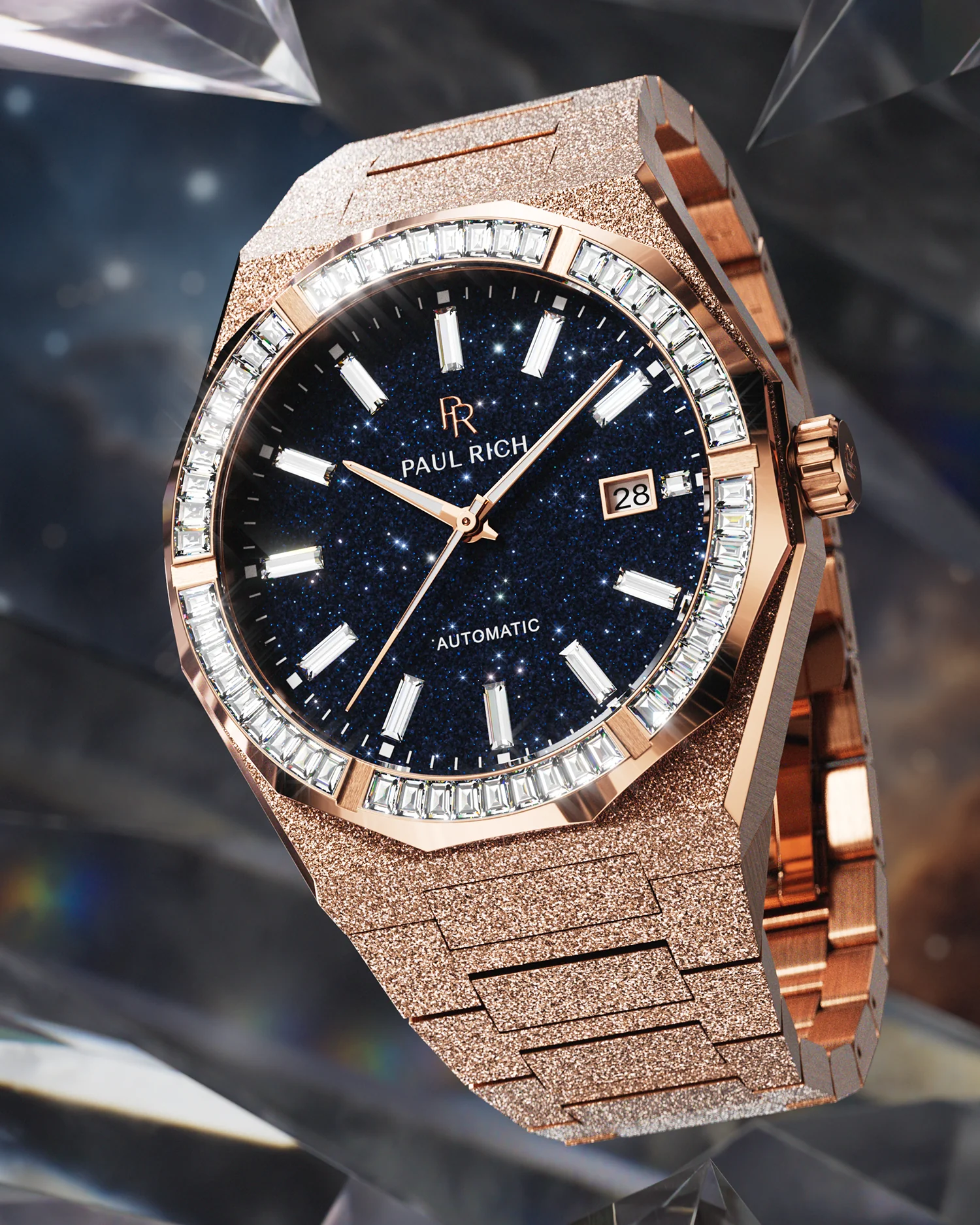 Moissanite Frosted Star Dust II Rose Gold