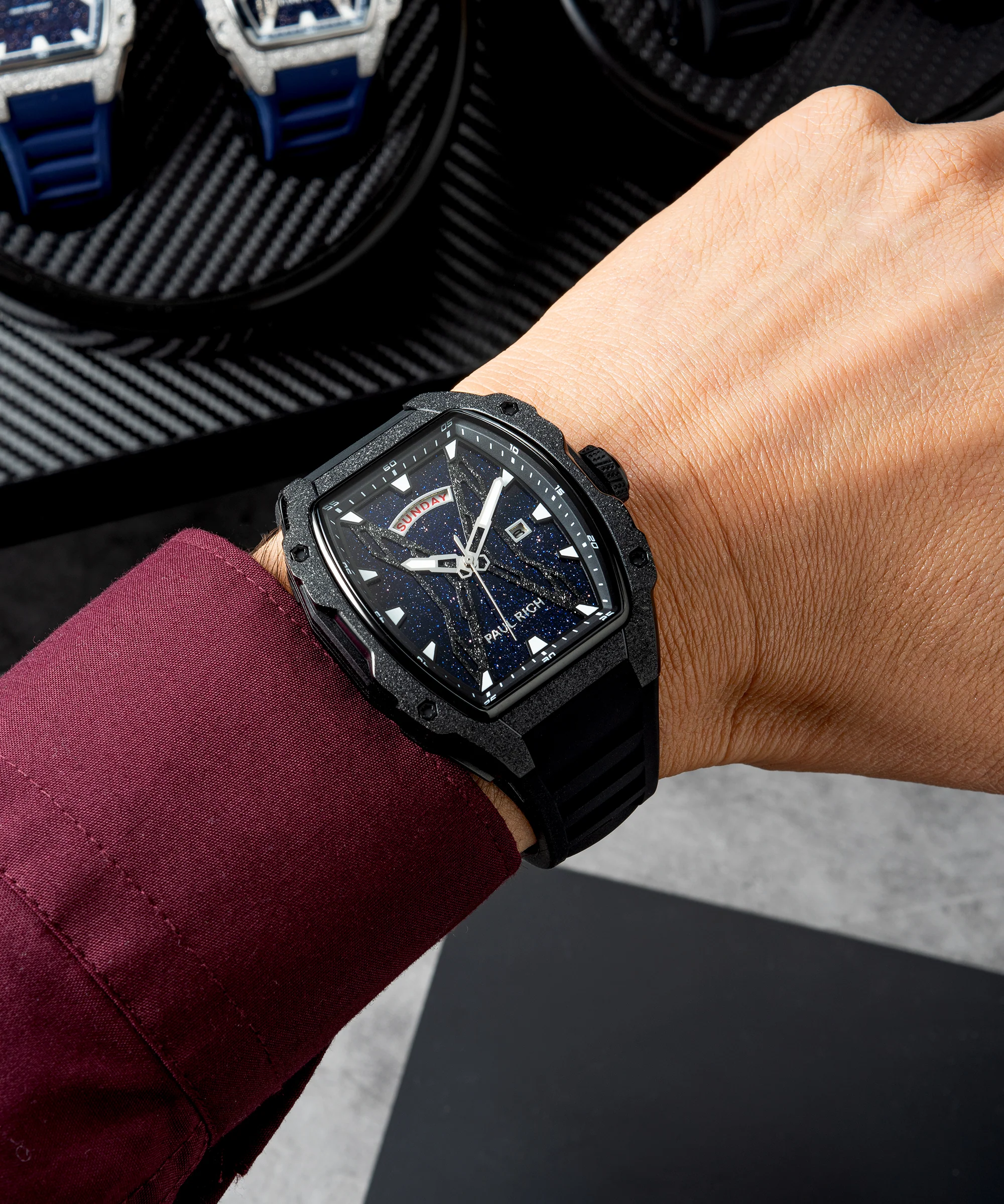 Astro Day & Date Galaxy Black