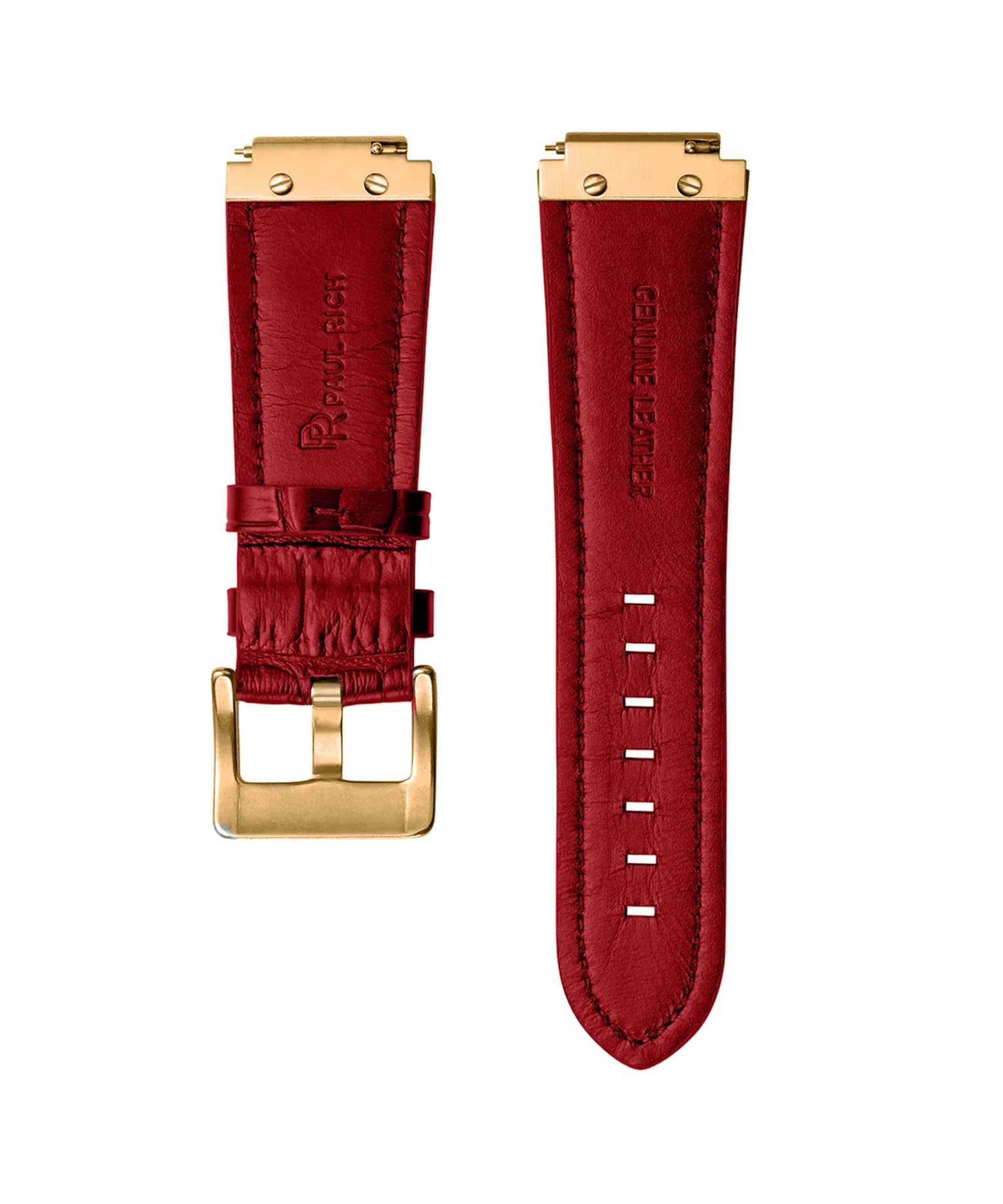Star Dust I Red Leather Watchband