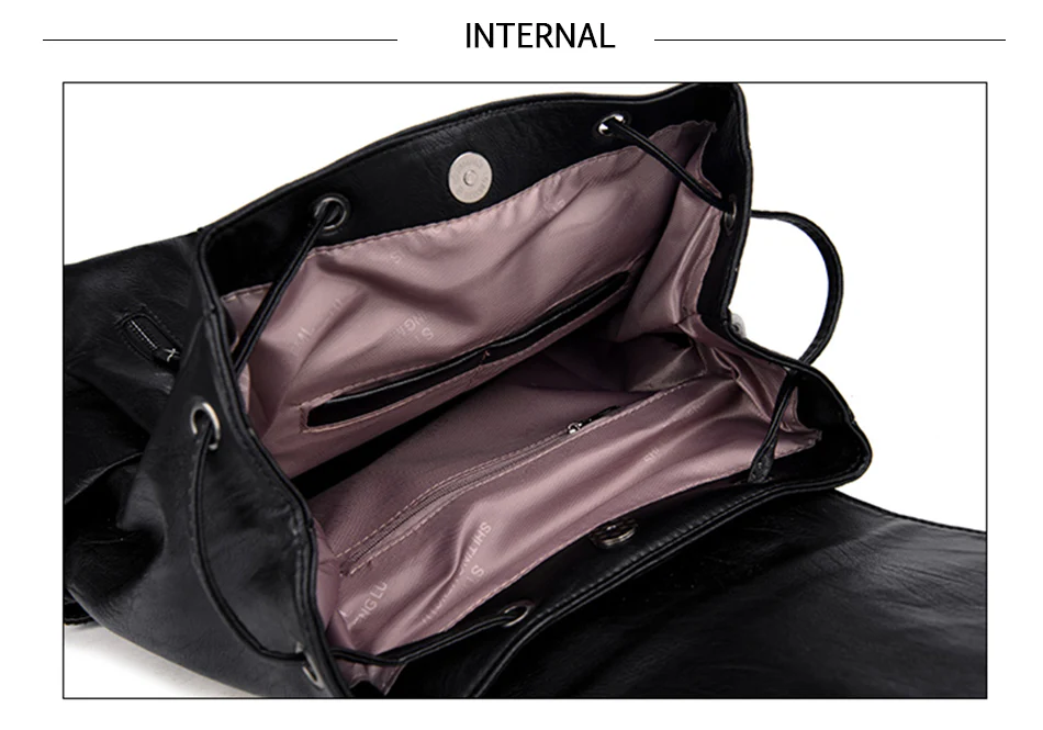 High Quality Leather Female Backpack