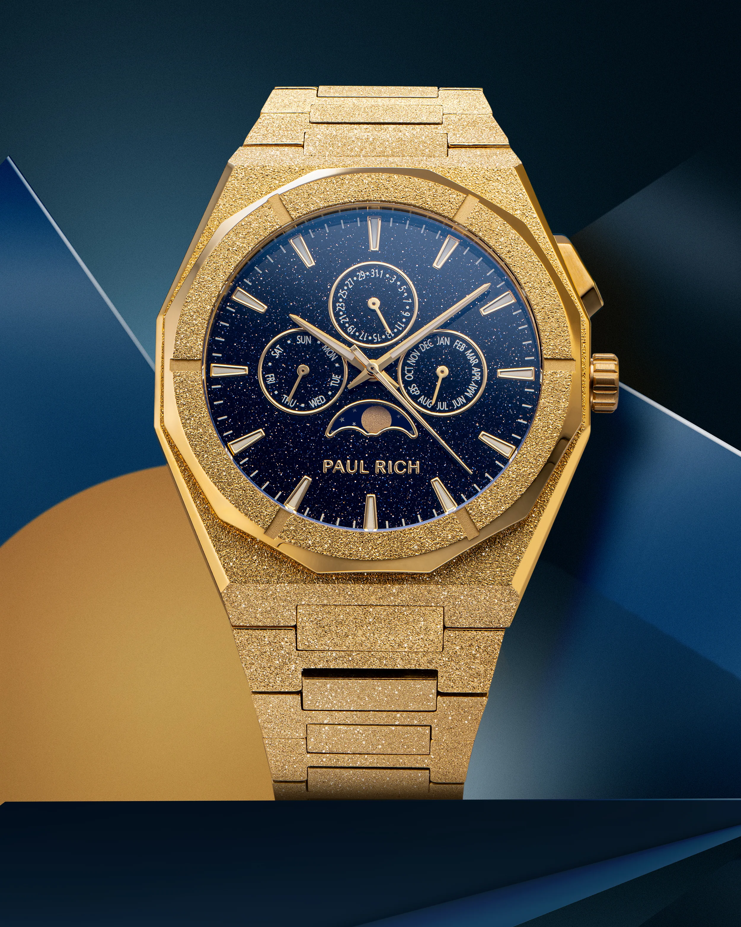 Moonphase Frosted Star Dust II Gold