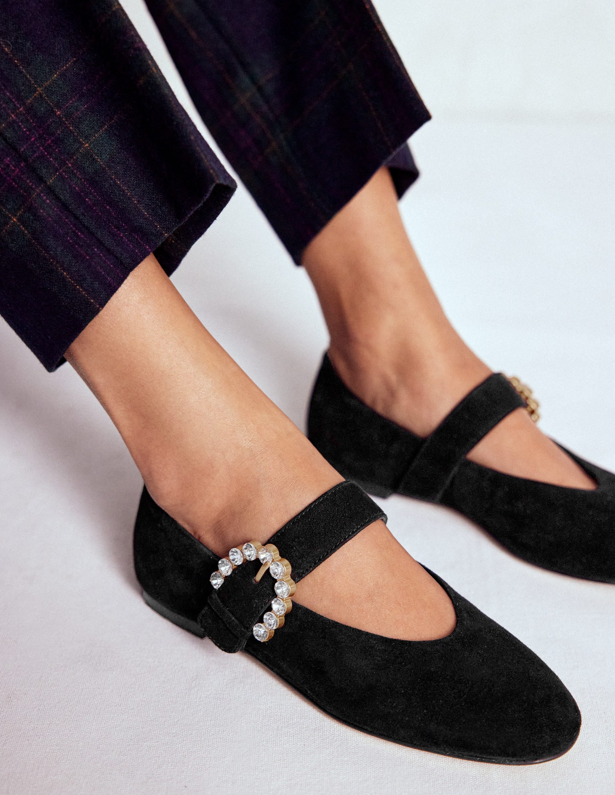 Kylie Flat Buckle Mary Janes-Black