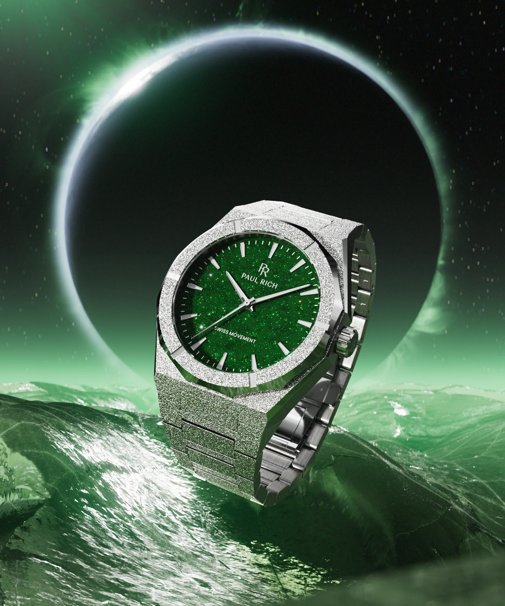 Frosted Star Dust II Silver Green