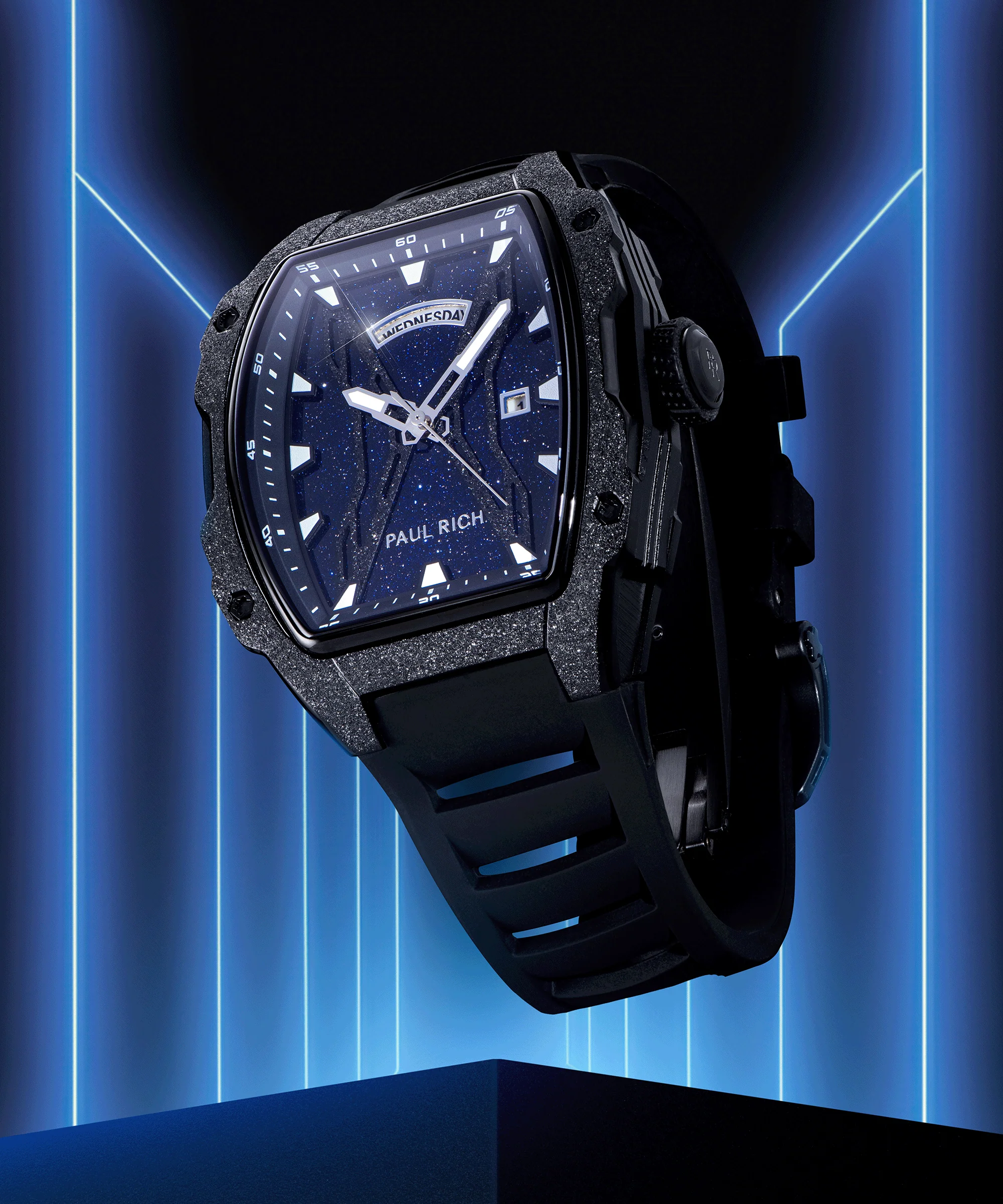 Astro Day & Date Galaxy Black