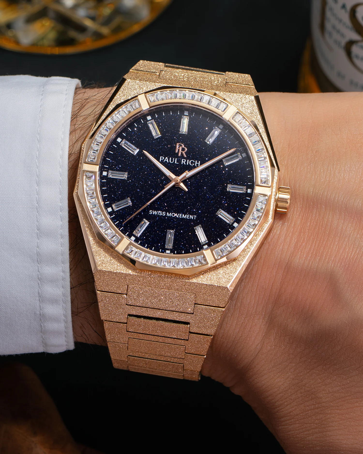 Moissanite Frosted Star Dust II Rose Gold