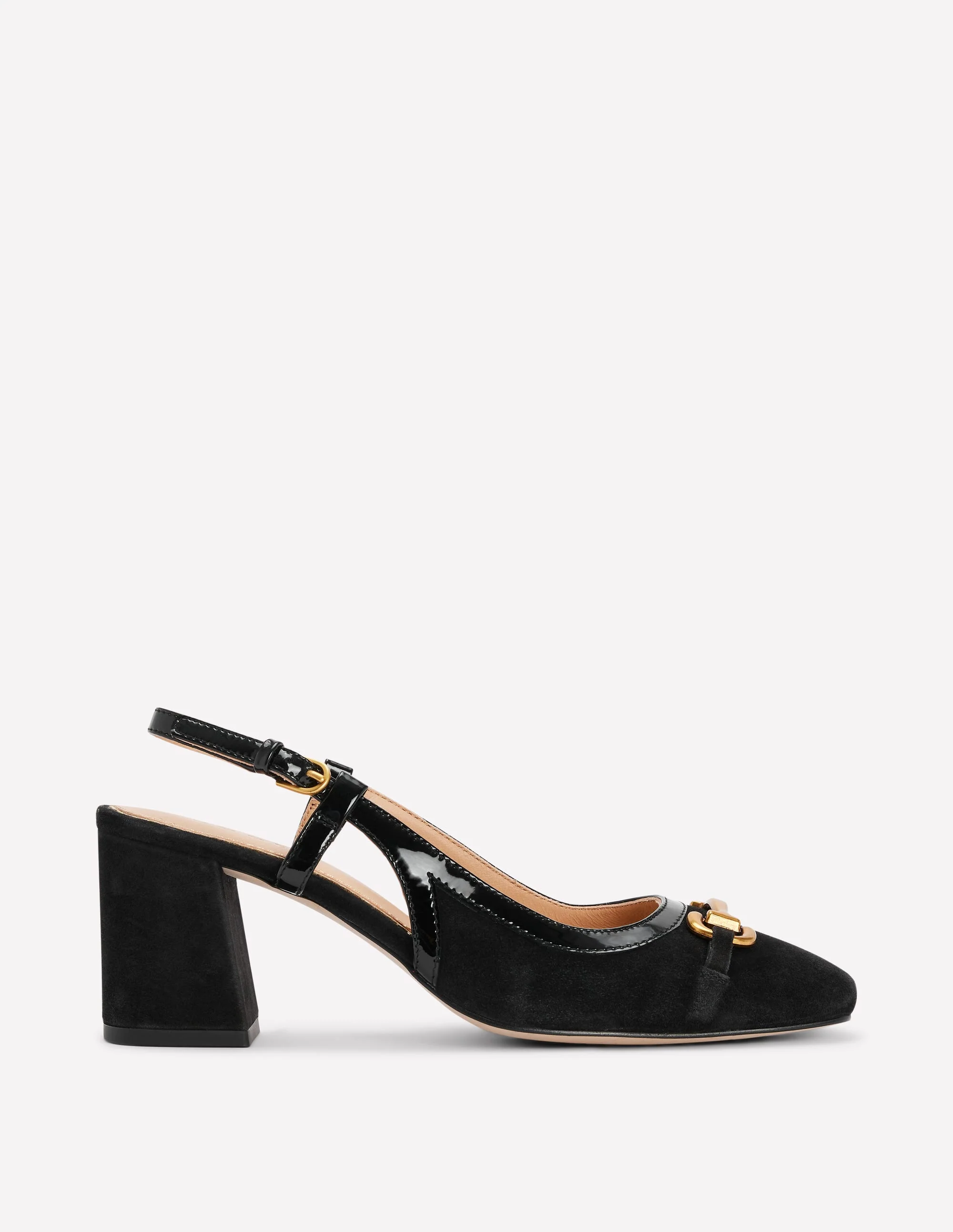 Iris Snaffle Slingback Heels-Black