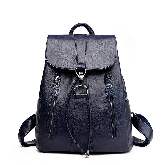 High Quality Leather Female Backpack