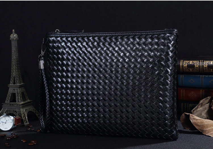PU Leather Knitting Design Clutch