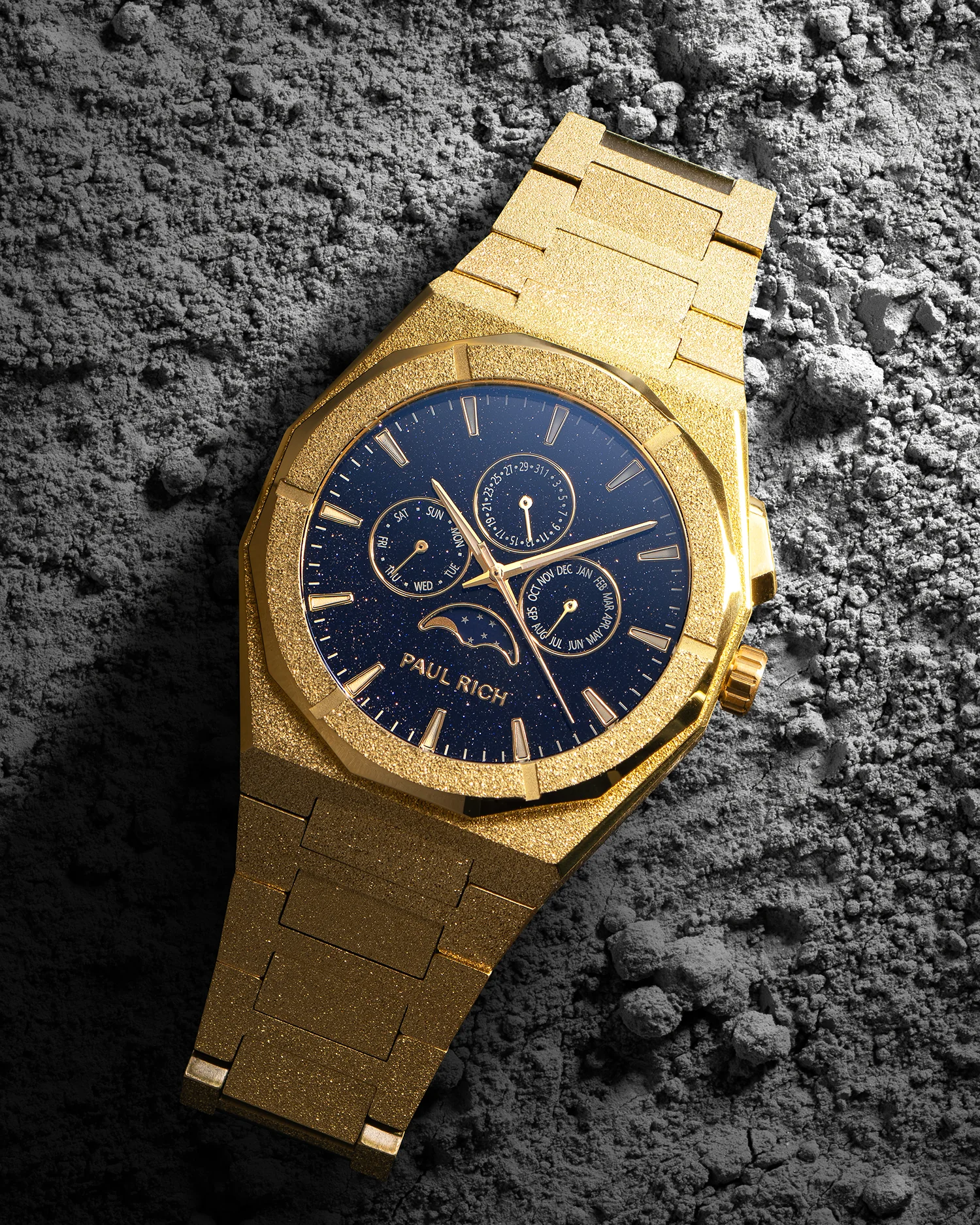 Moonphase Frosted Star Dust II Gold
