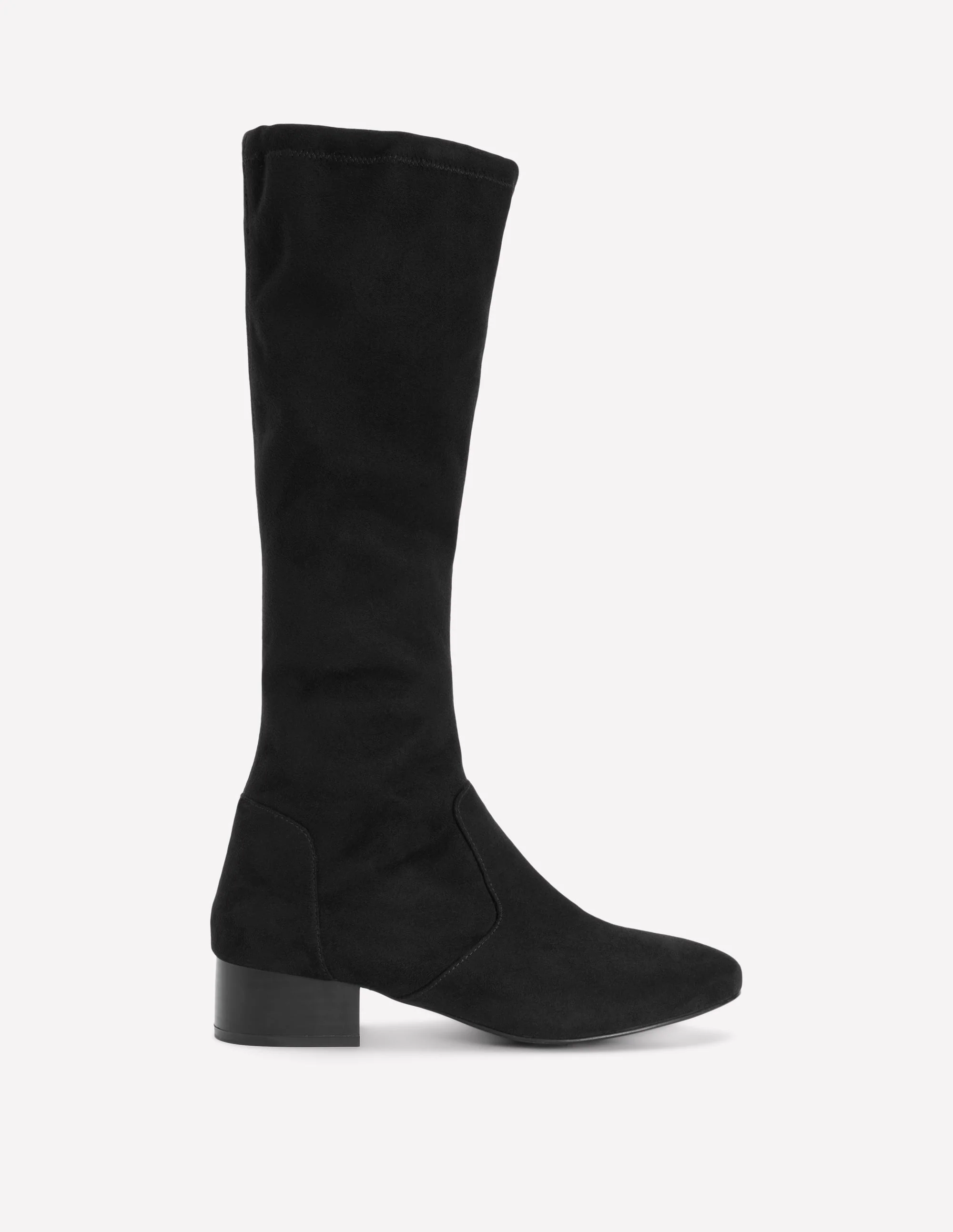 Flat Stretch Boots-Black