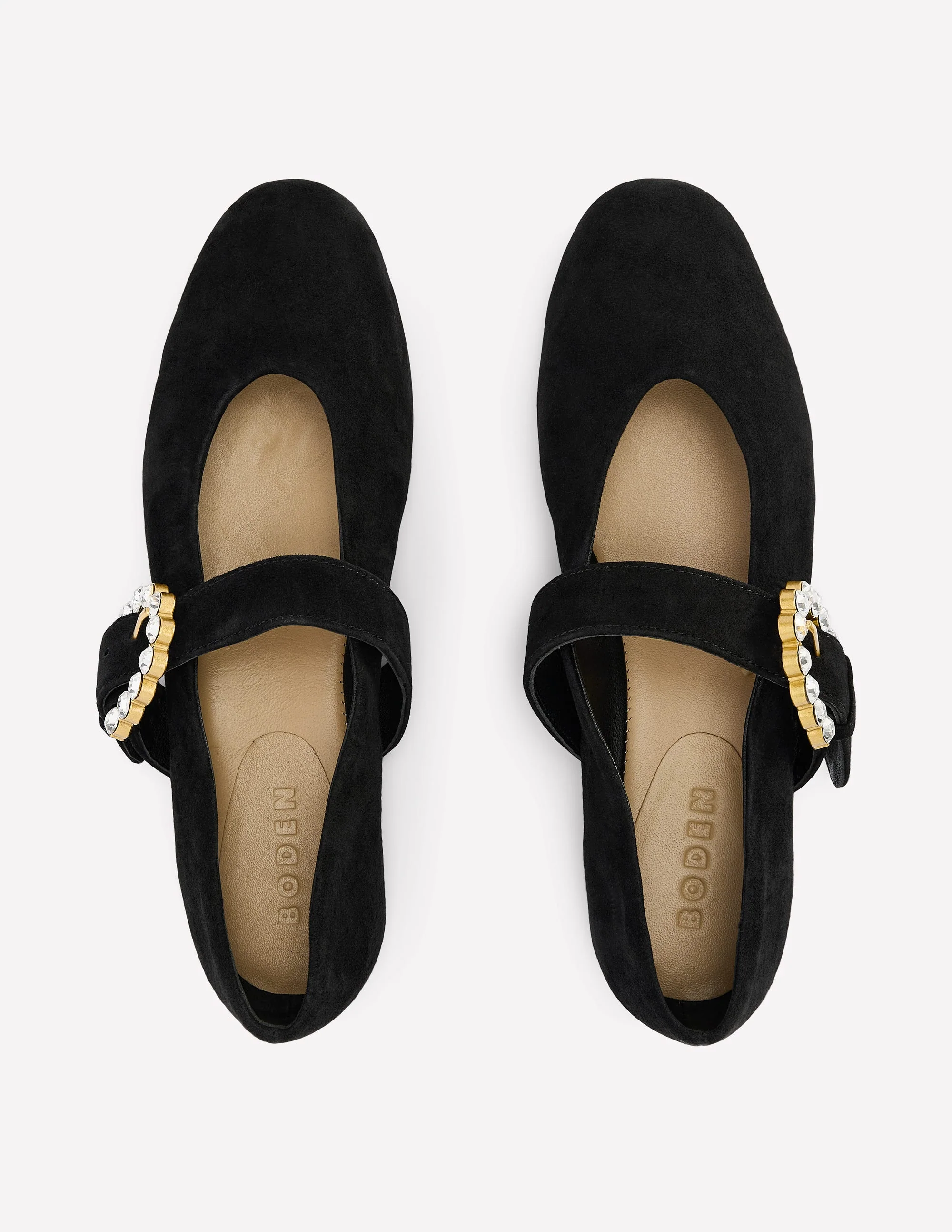Kylie Flat Buckle Mary Janes-Black