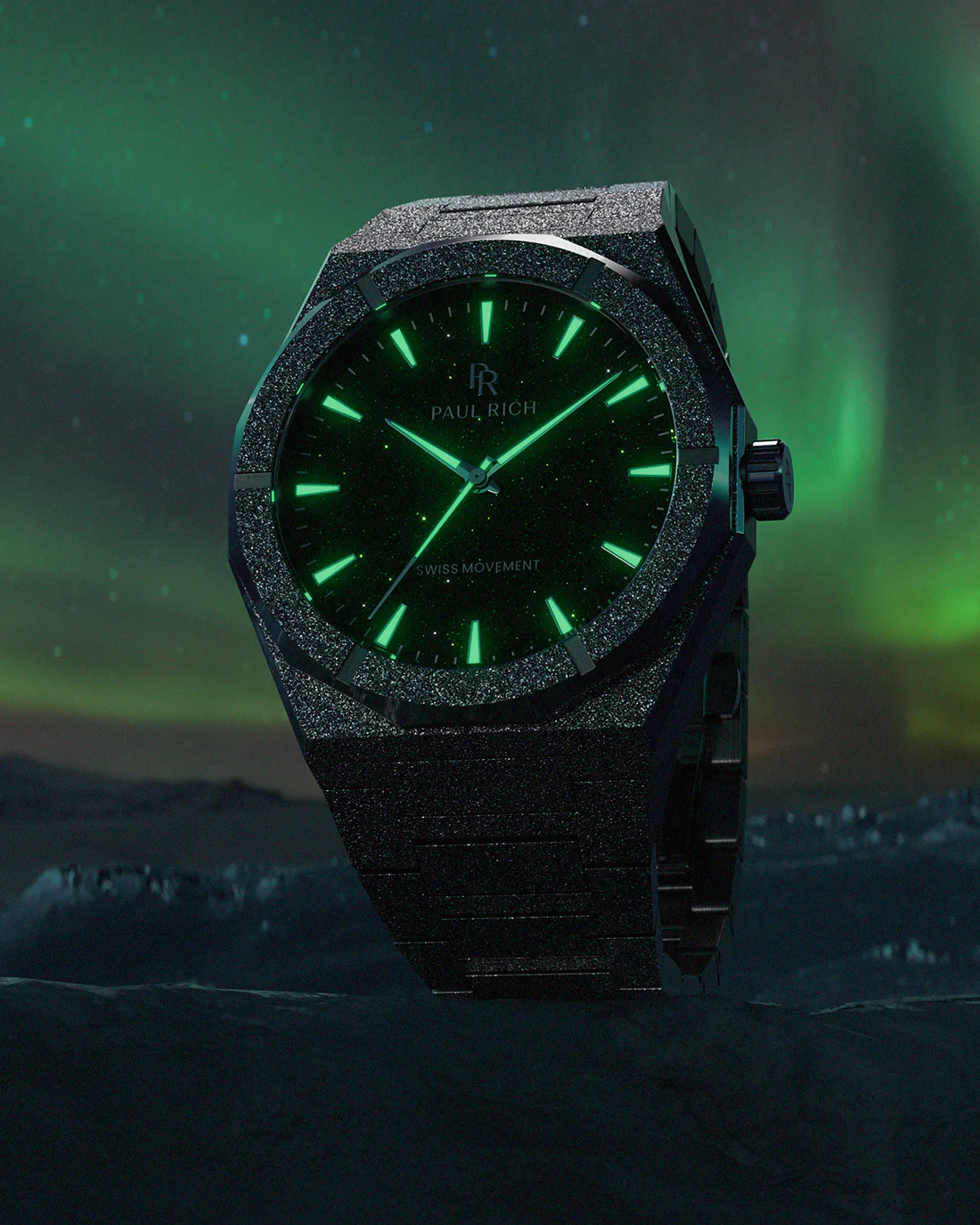 Frosted Star Dust II Silver Green